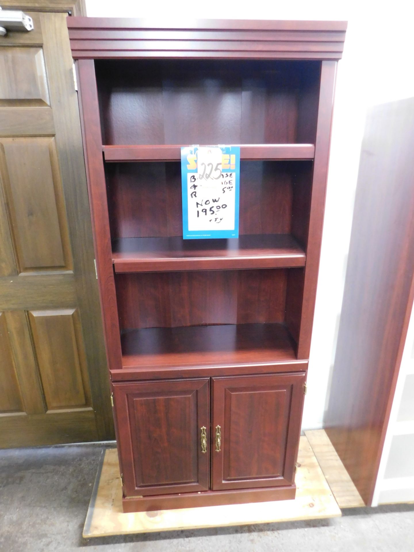 Wooden Bookcase with Storage Cabinet