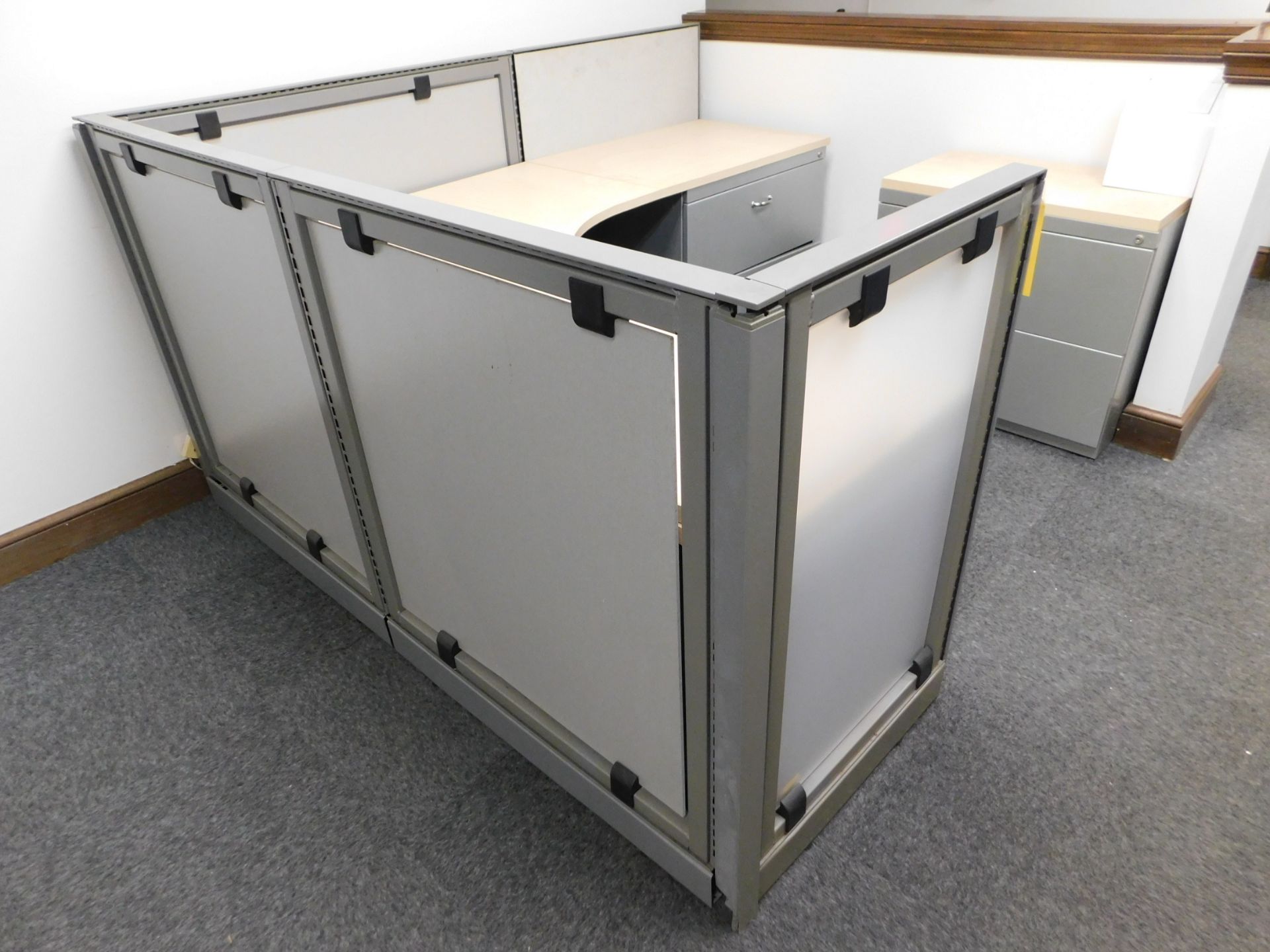 Secretarial Cubicle, 6' x 7' with Extra 2- Drawer Lateral File (Note: This item is located on the - Image 2 of 4