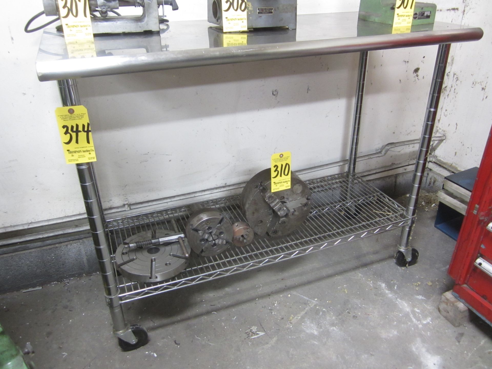 Stainless Steel Table on Casters, with Lower Wire Rack Shelf, 24 In. X 49 In.