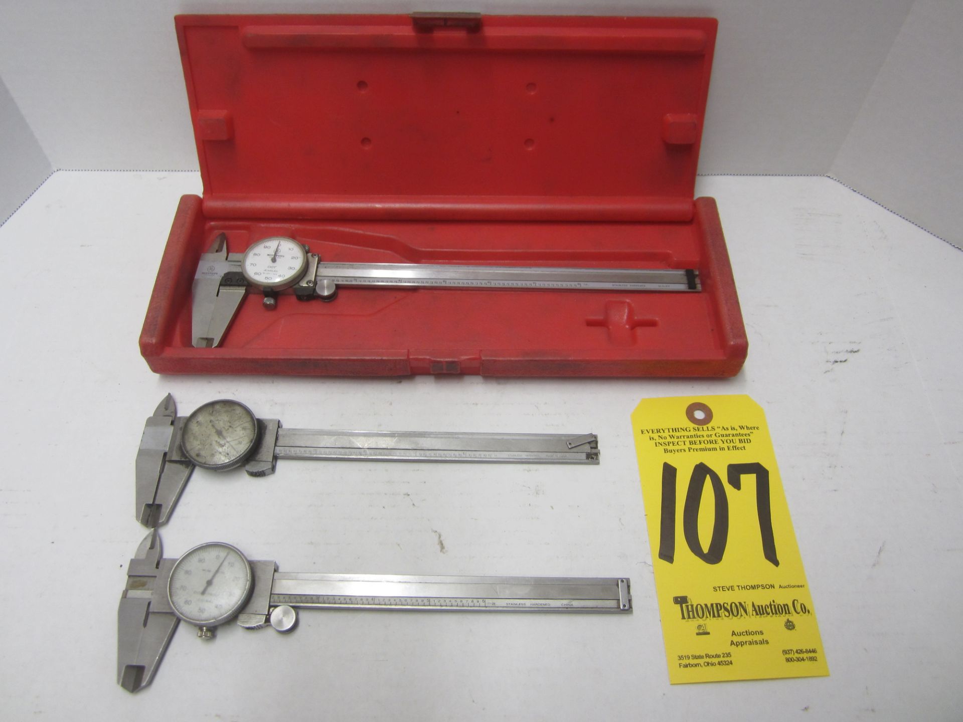 Mitutoyo 8 Inch Dial Caliper and (2) 6 In. Dial Calipers