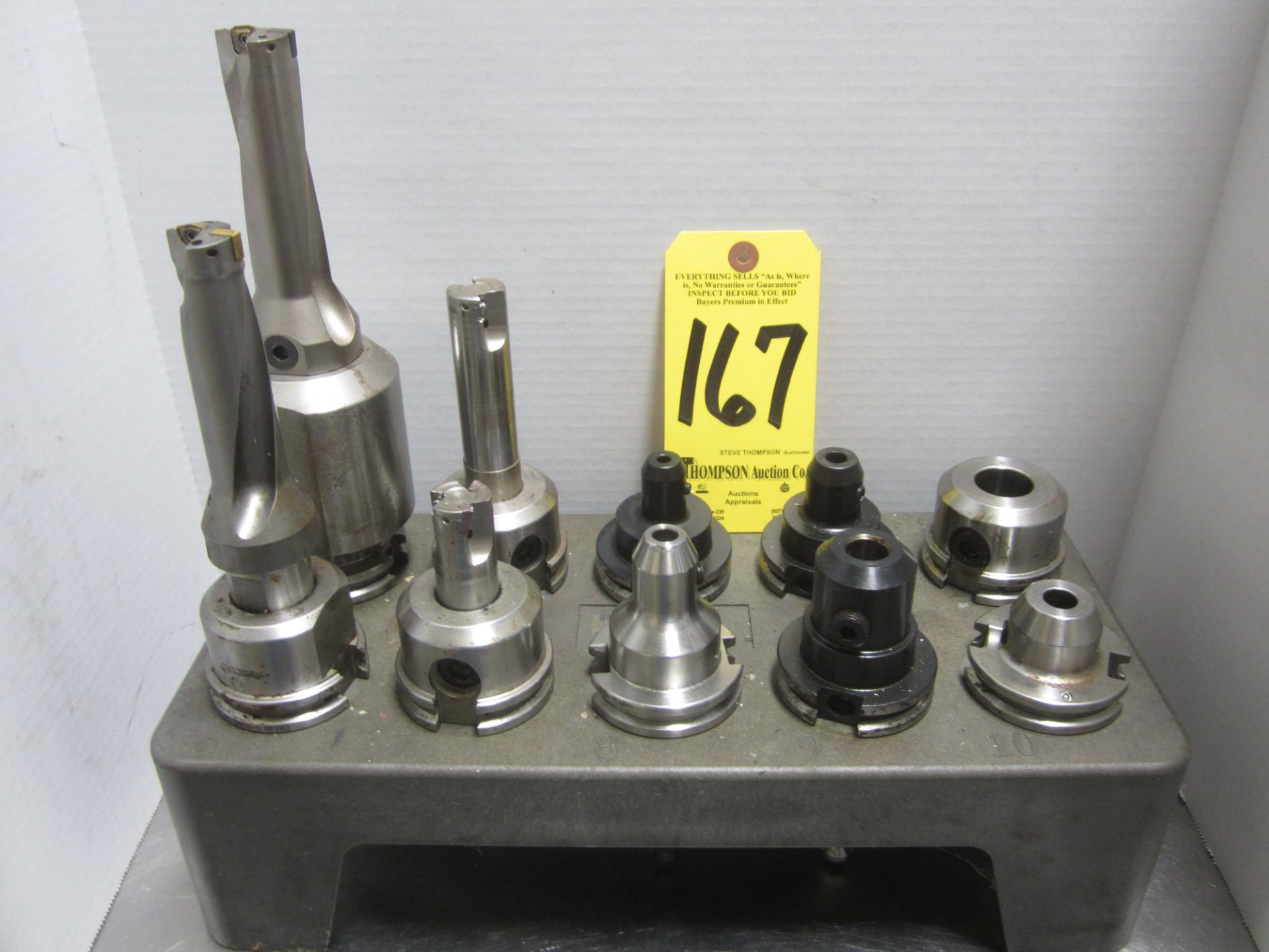 (10) Cat 40 Toolholders with Rack