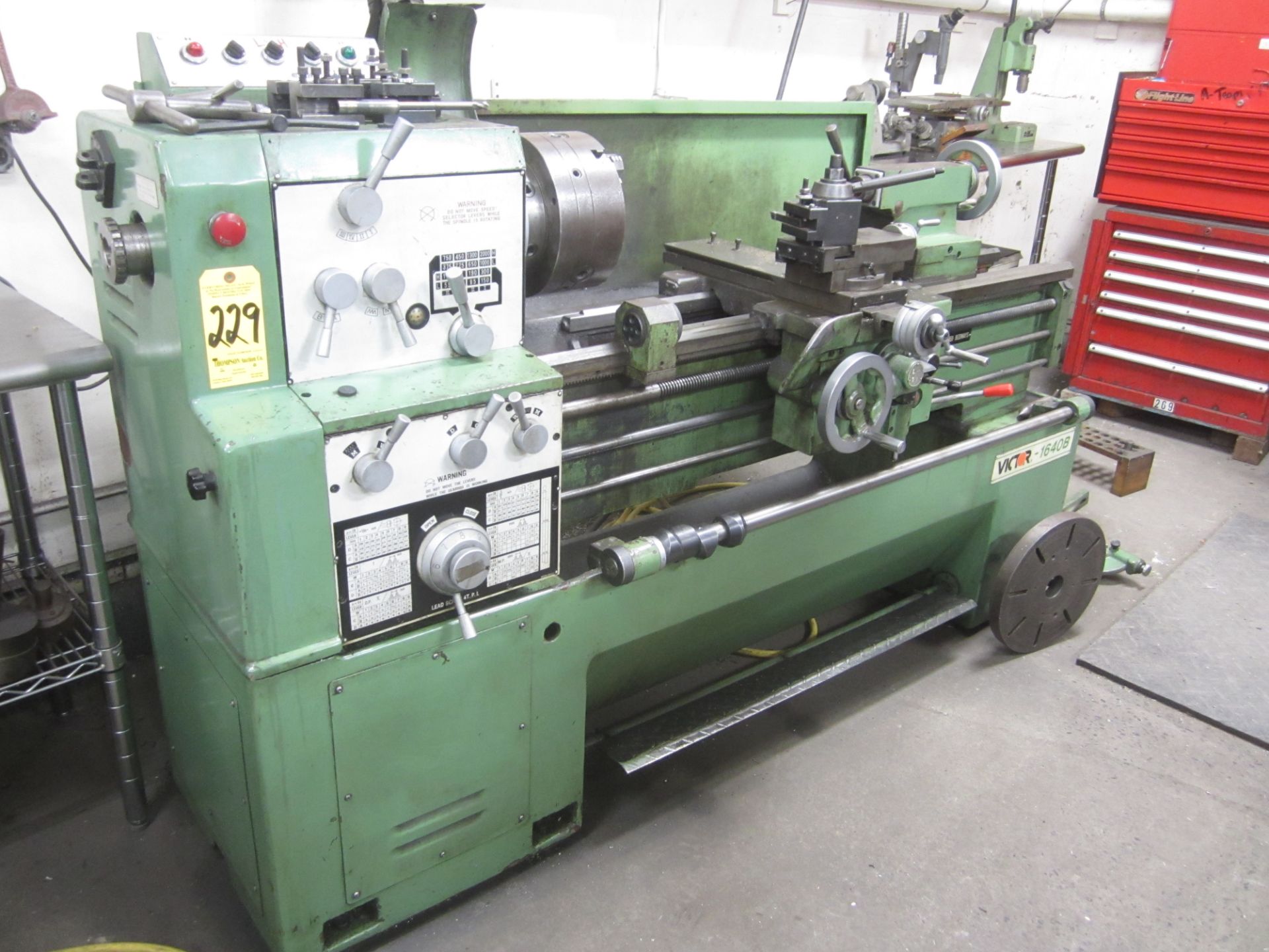 Victor Model 1640B Gear Head Engine Lathe, s/n 9071957, 16 In. X 40 In. Capacity, 5C Lever Type