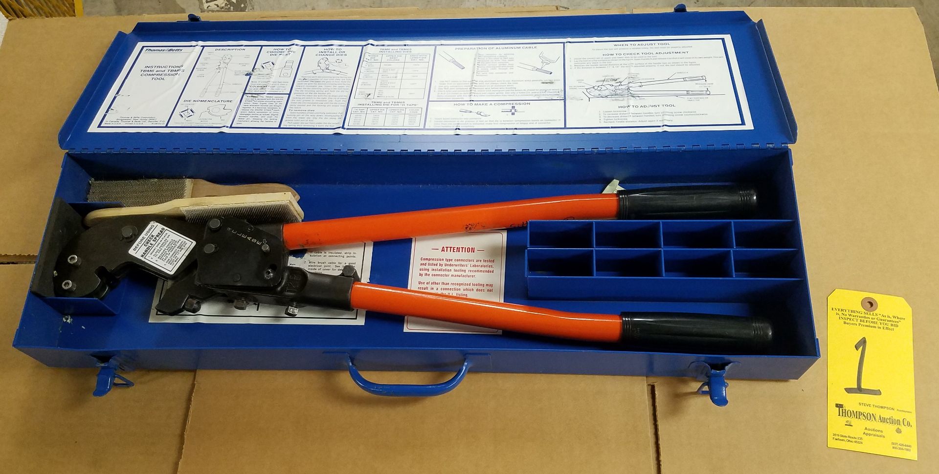 Thomas and Betts TBM-6S Shur-Stake Ratchet Crimping Tool, 8 AWG to 500 MCM Copper, 10 AWG to 350 MCM