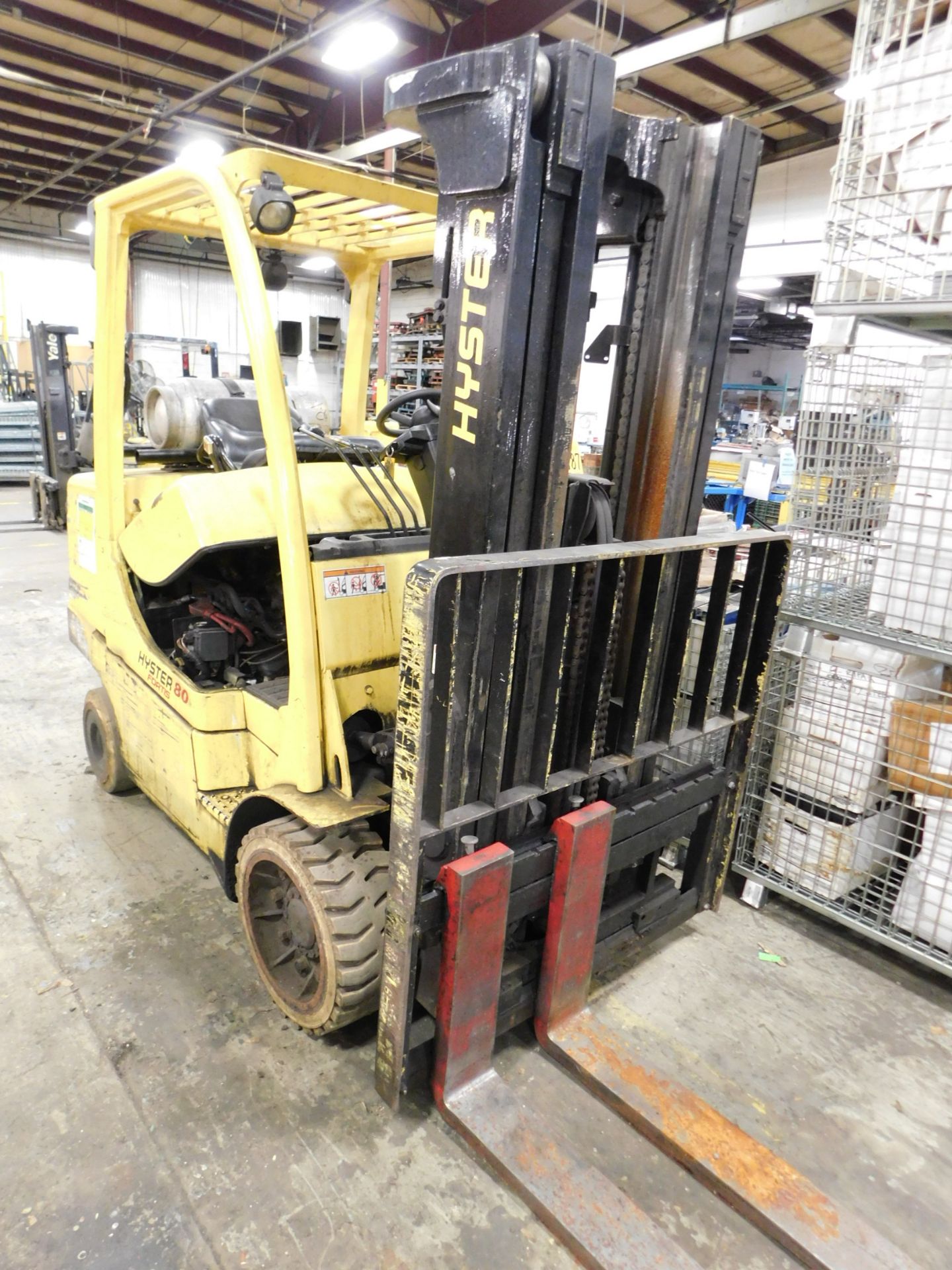 Hyster Model S80FT Fork Lift, s/n G004V12283E, New 2007, 7,550 Lb. Capacity, LP, Hard Tire, Non-