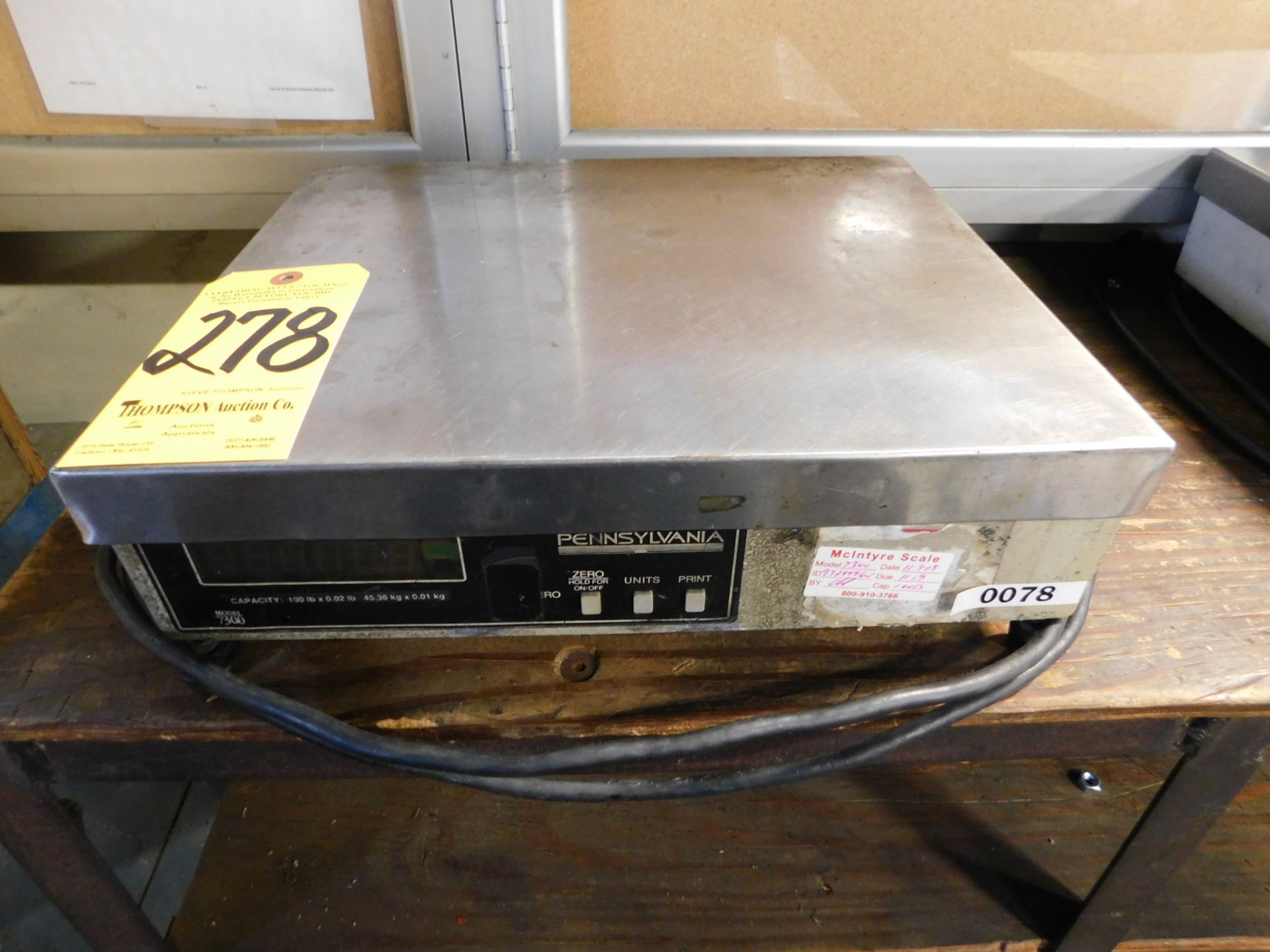 Pennsylvania Model 7300 Digital Scale, 100 Lb. Capacity