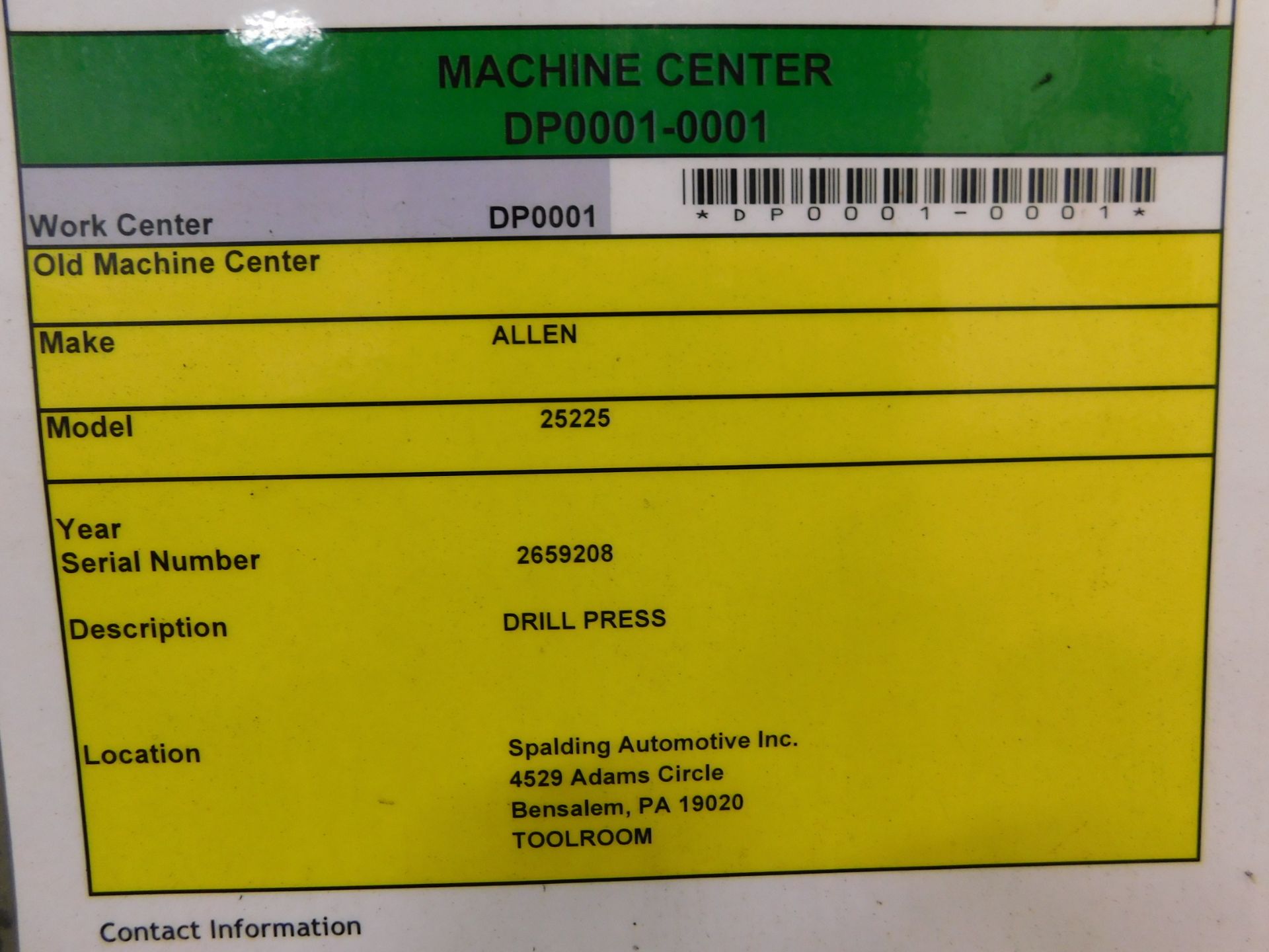 Allen 30 Inch Floor Model Drill Press, Single Spindle, 24 In. X 34 In. Table, 3 MT, Loading Fee $100 - Image 12 of 16