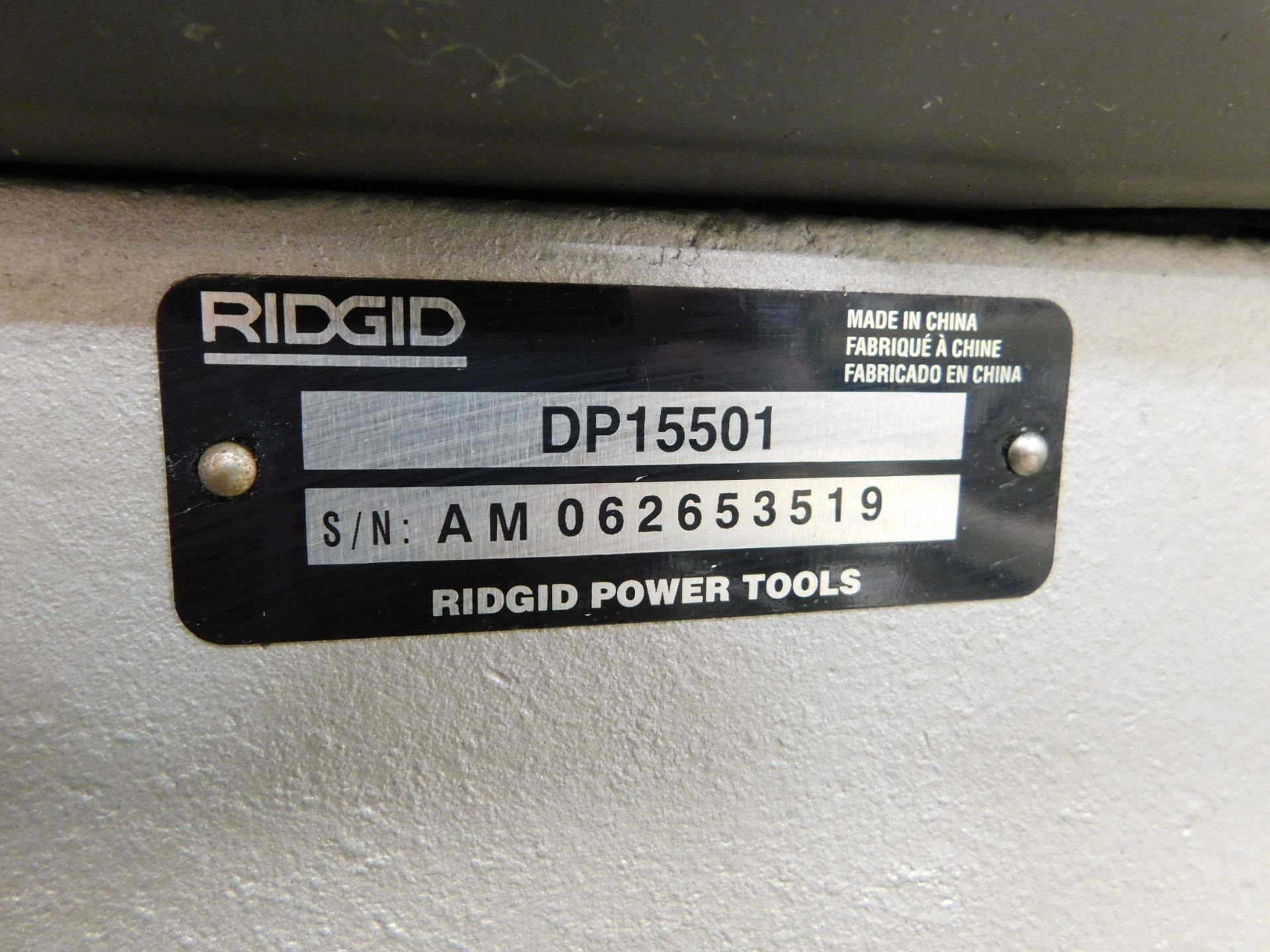 Ridgid Model DP15501, 15 In. Floor Model Drill Press, s/n AM062653519, 110/1/60 AC - Image 11 of 12