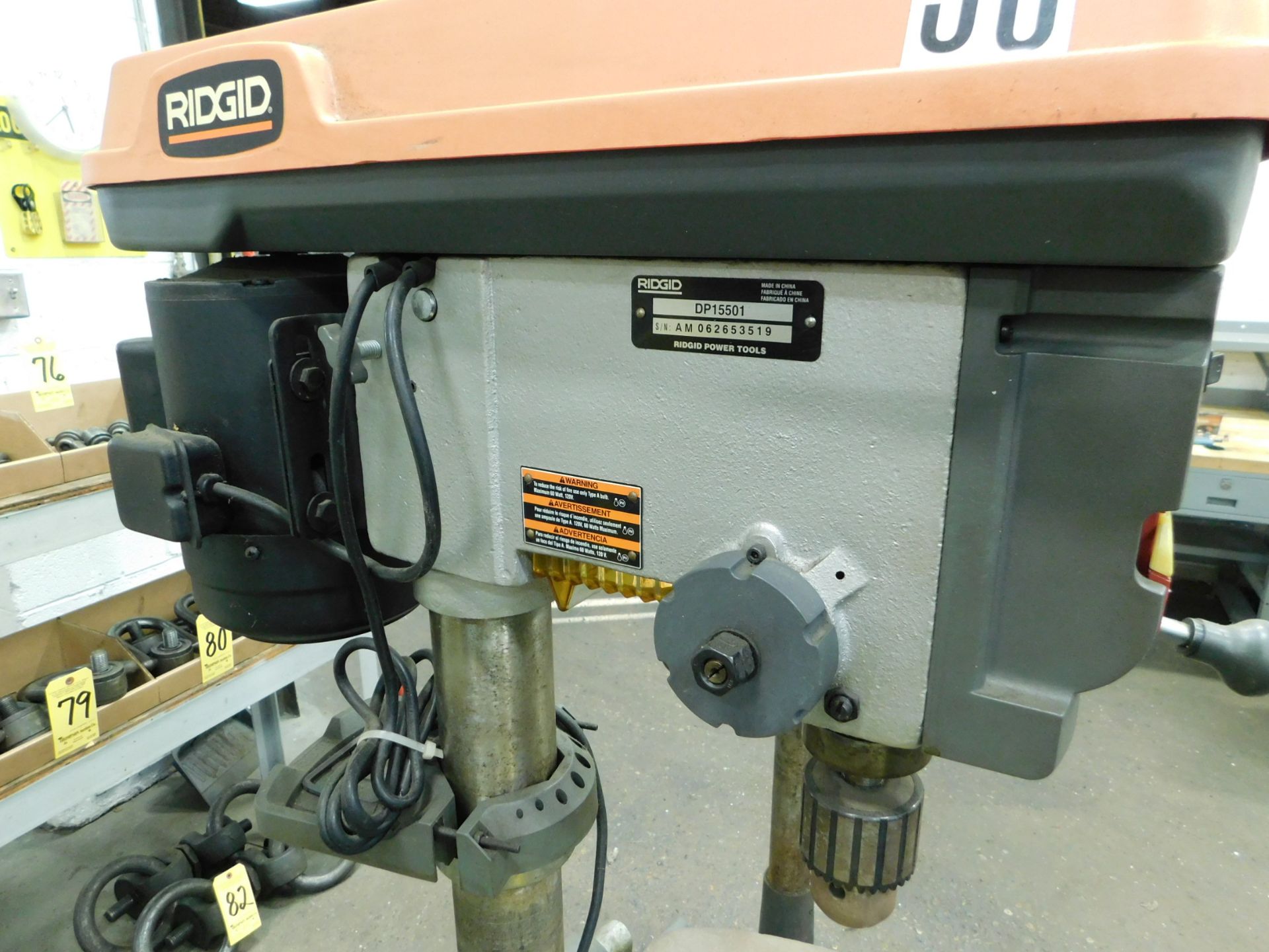Ridgid Model DP15501, 15 In. Floor Model Drill Press, s/n AM062653519, 110/1/60 AC - Image 3 of 12
