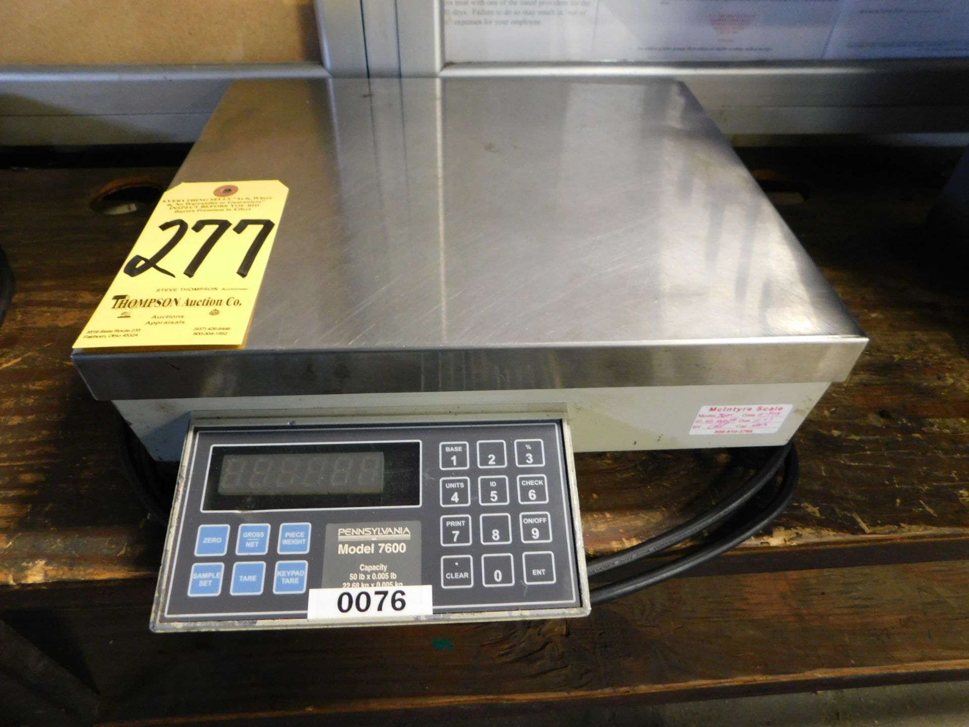 Pennsylvania Model 7600 Digital Scale, 50 Lb. Capacity