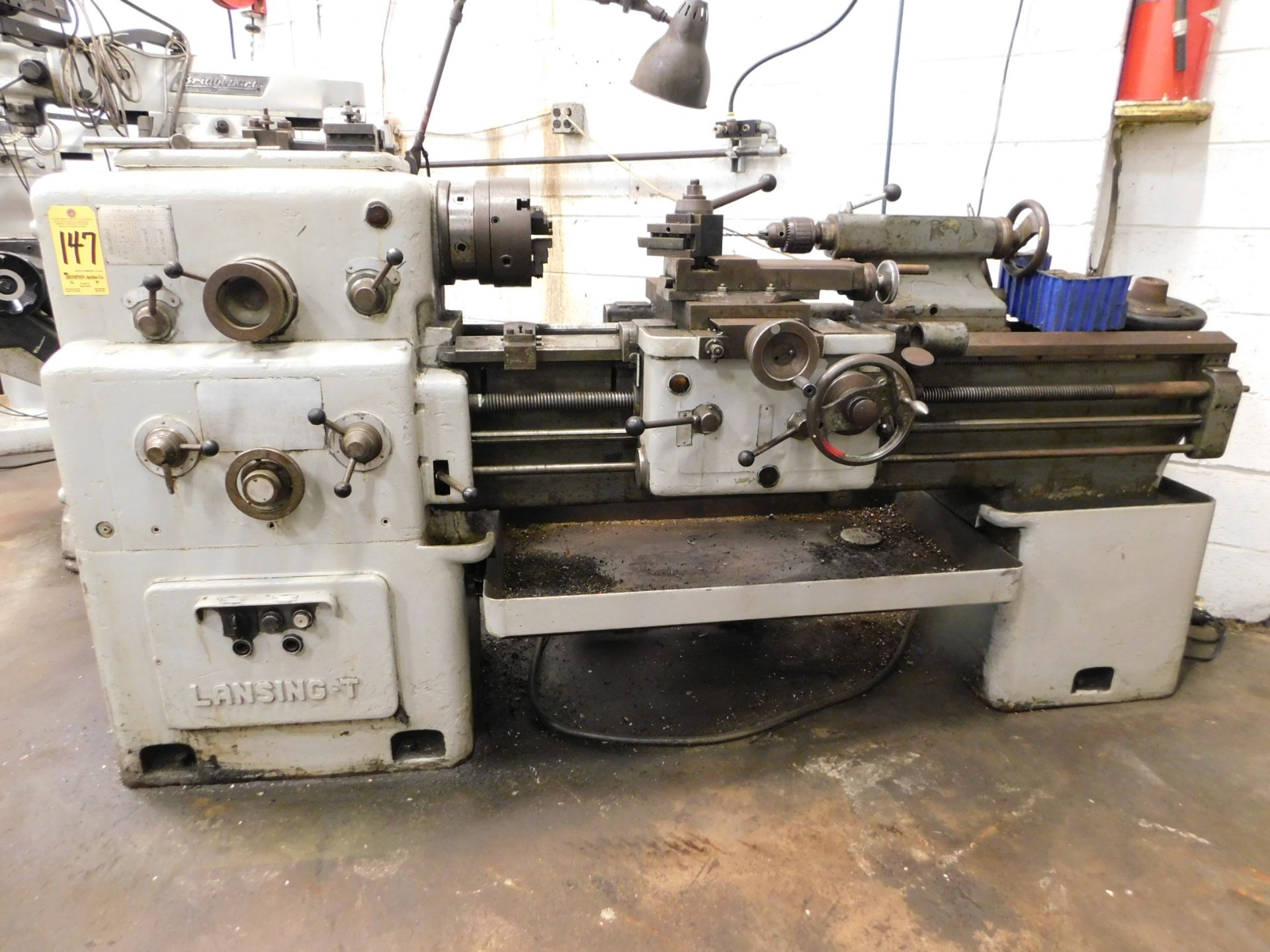 Lansing 16 In. X 48 In. Tool Room Lathe, Geared Head, 8 In 3-Jaw Chuck, Hardinge Spindle Nose Collet