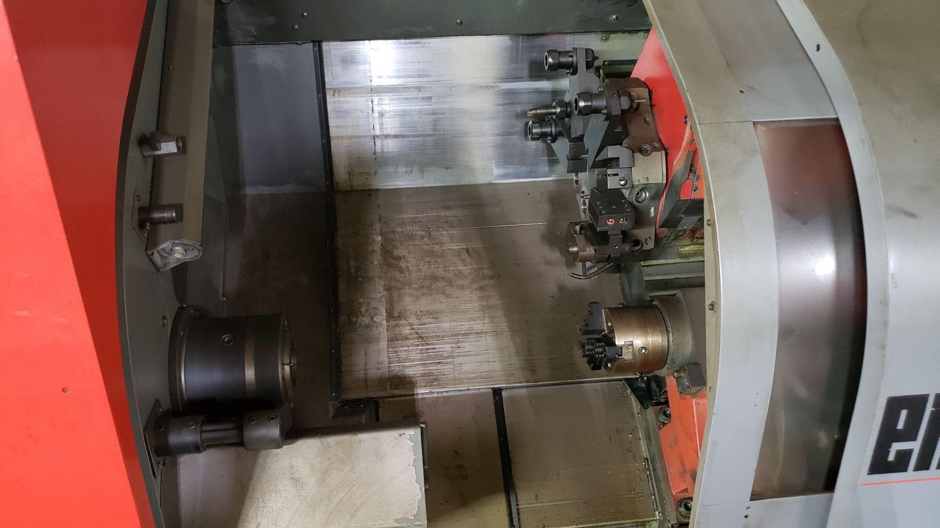 EMCO Turn 360-2 CNC Lathe, Siemens Simunerink Control, Master Collet Nose, Chip Conveyor, Tailstock, - Image 3 of 6