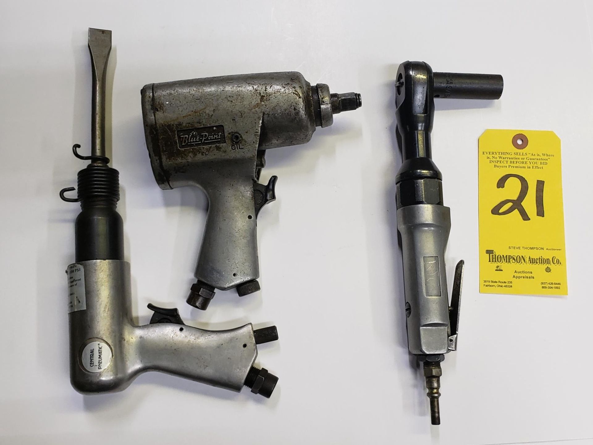 Pneumatic Tools, 3/8 Driver, 3/4 & 1/4 Ratchets, Chisel