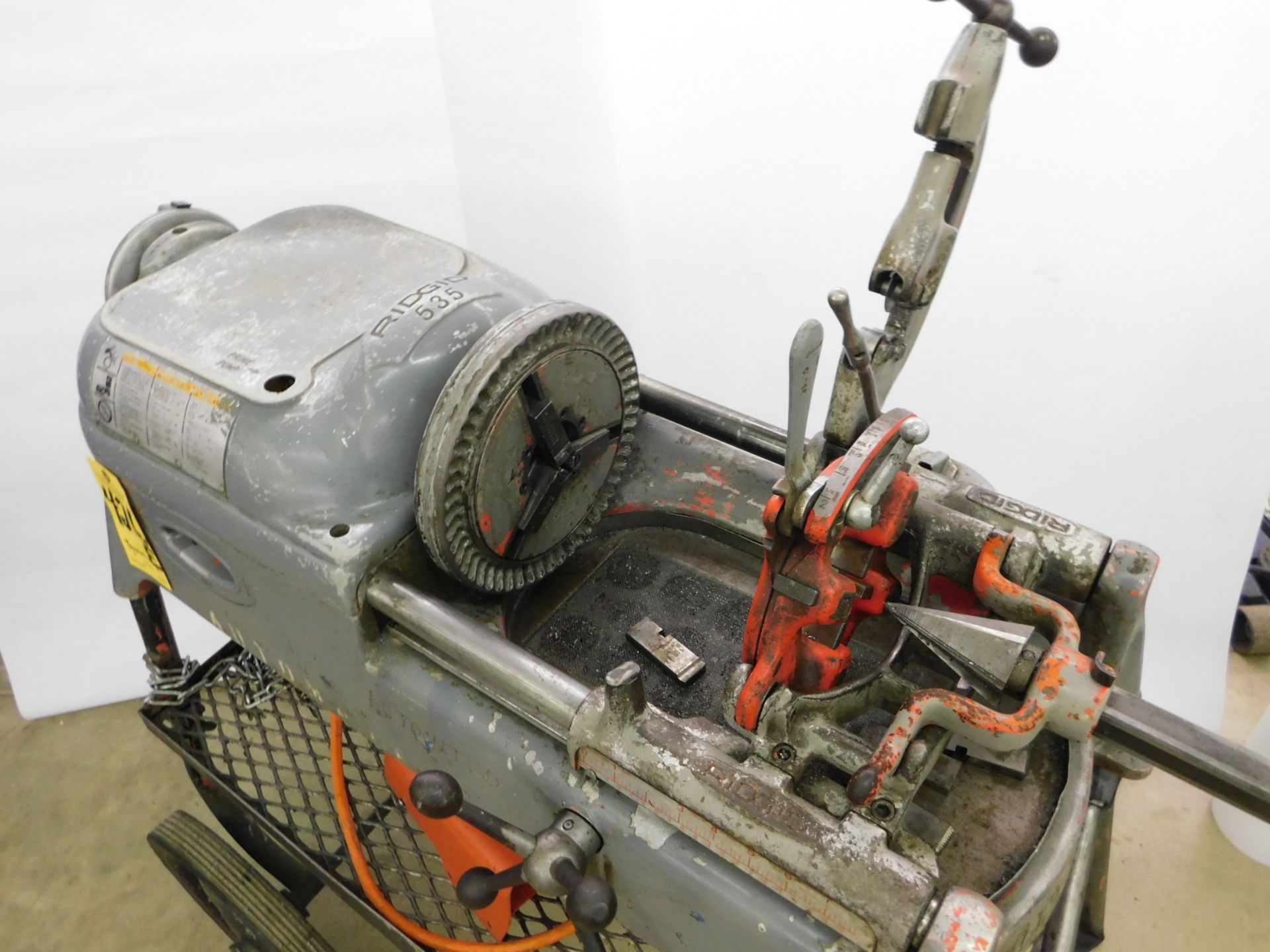 Ridgid Model 535 Pipe Threader, SN EC0 3267, with Die Head, Pipe Cut-Off, Reamer, and Foot Pedal - Image 2 of 12