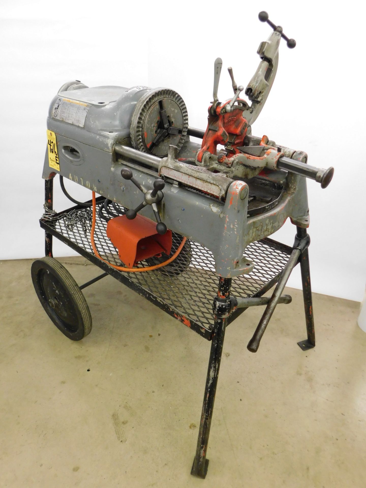 Ridgid Model 535 Pipe Threader, SN EC0 3267, with Die Head, Pipe Cut-Off, Reamer, and Foot Pedal