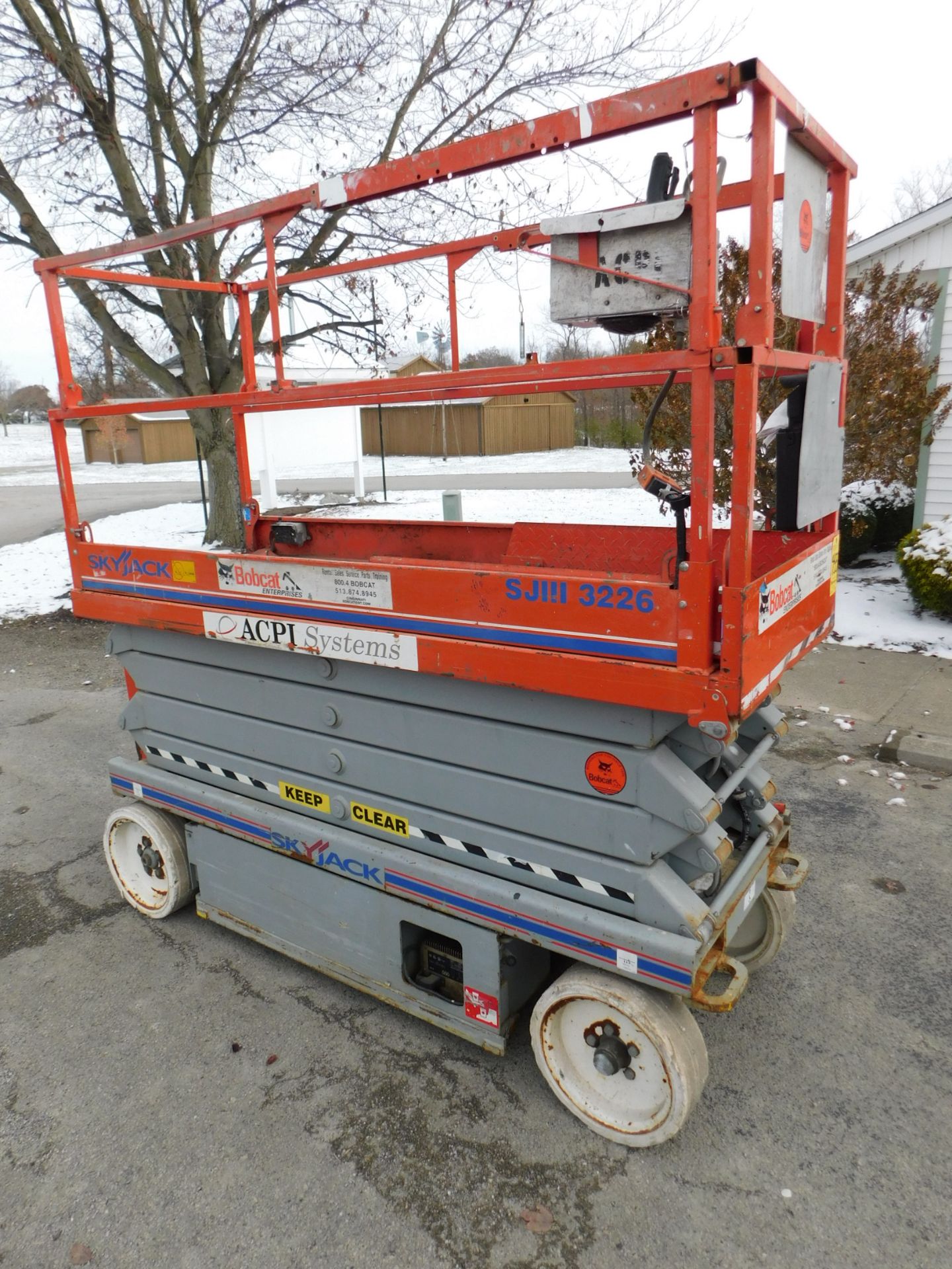 Sky Jack Model SJIII 3226 Electric Scissor Lift, SN 277091, 26' Maximum Platform Height, 500 lb.