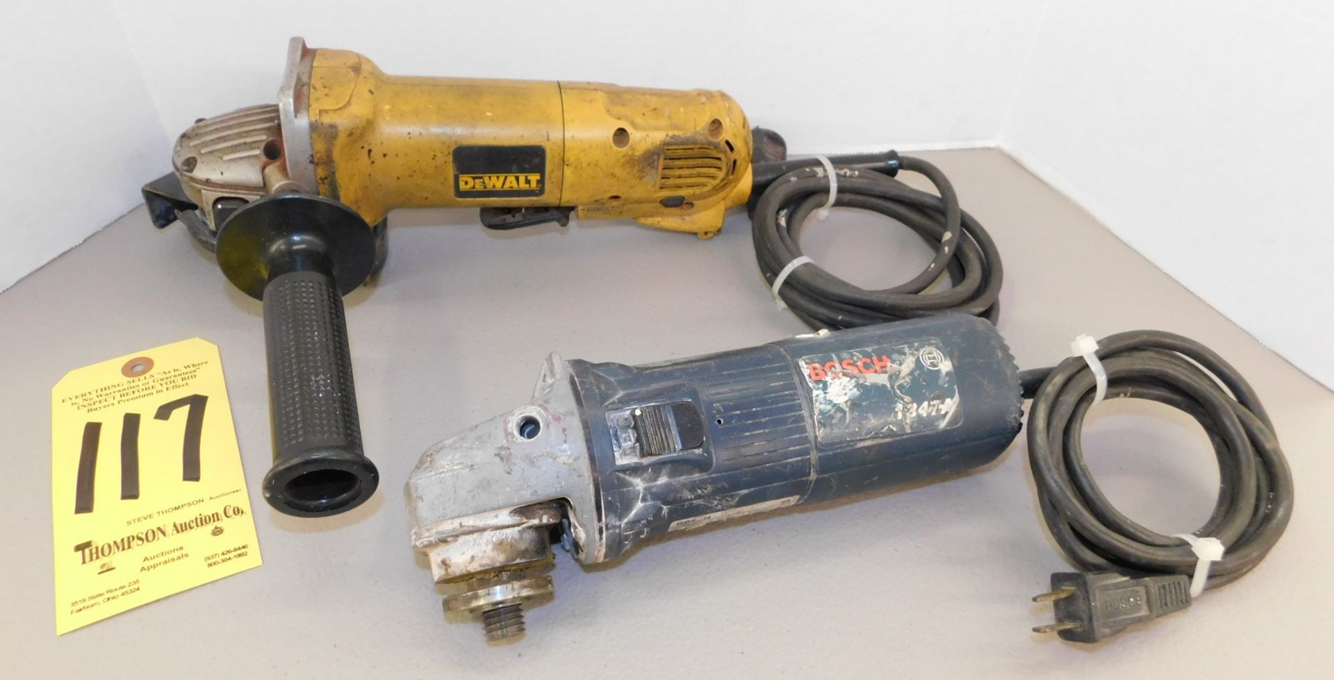 (1) Bosch and (1) Dewalt 4 1/2" Right Angle Grinder