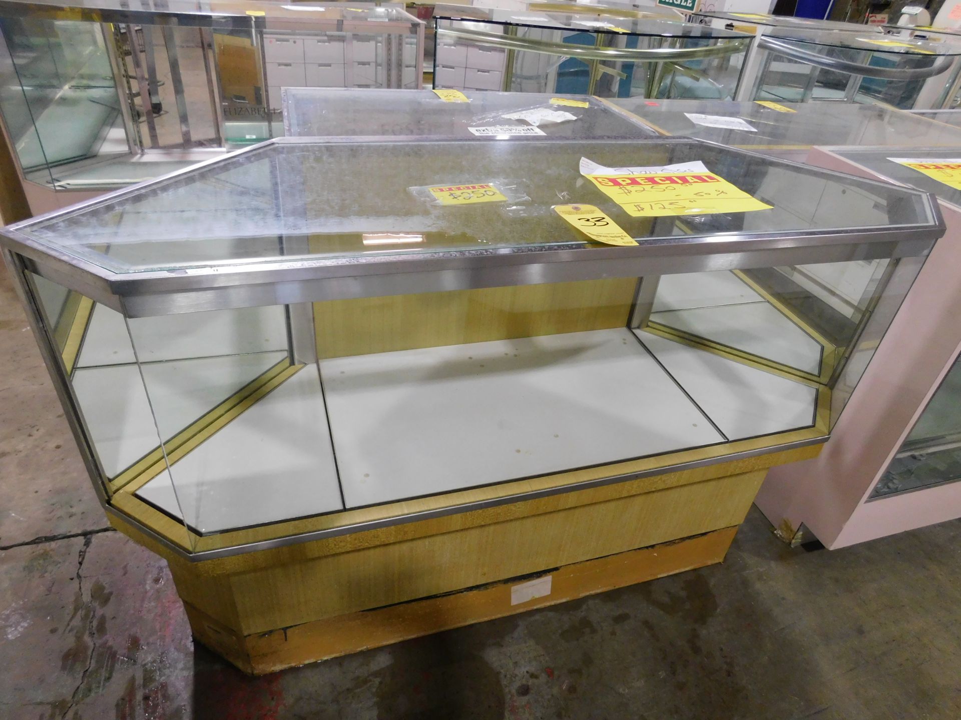 Glass Display Cases Approx. 62" W