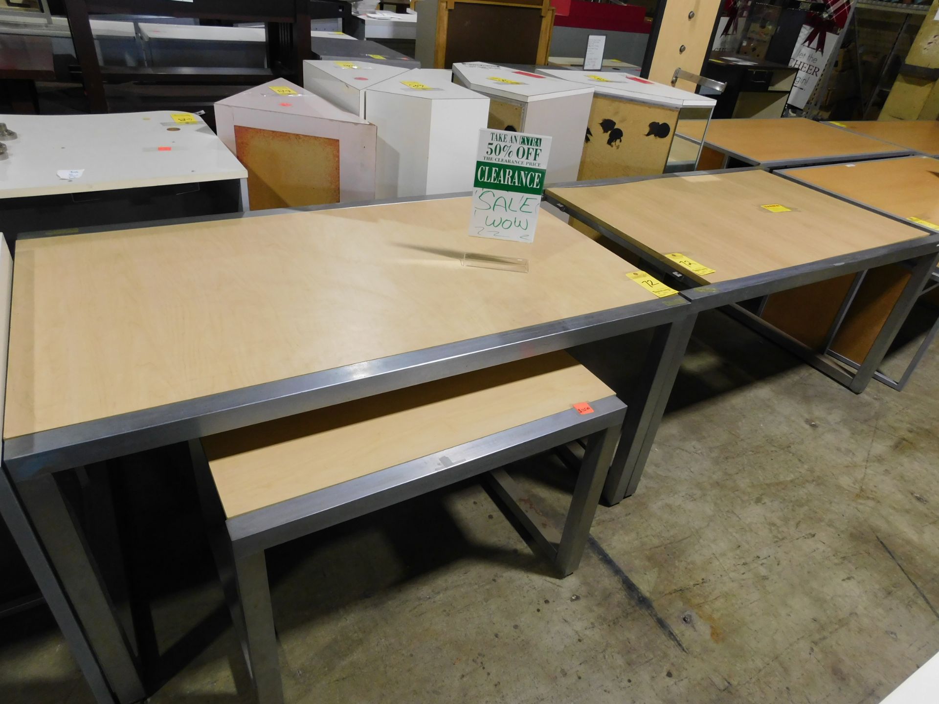 (2) 60" Display Tables; 36" Nesting Table