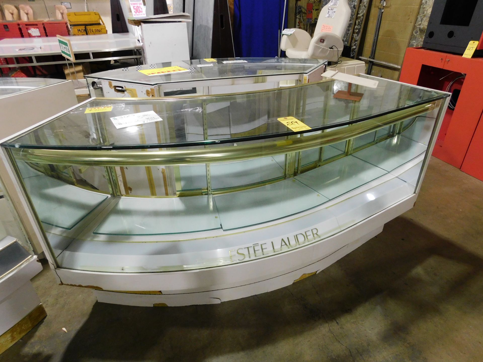 Curved Glass Display Case Approx. 80" W