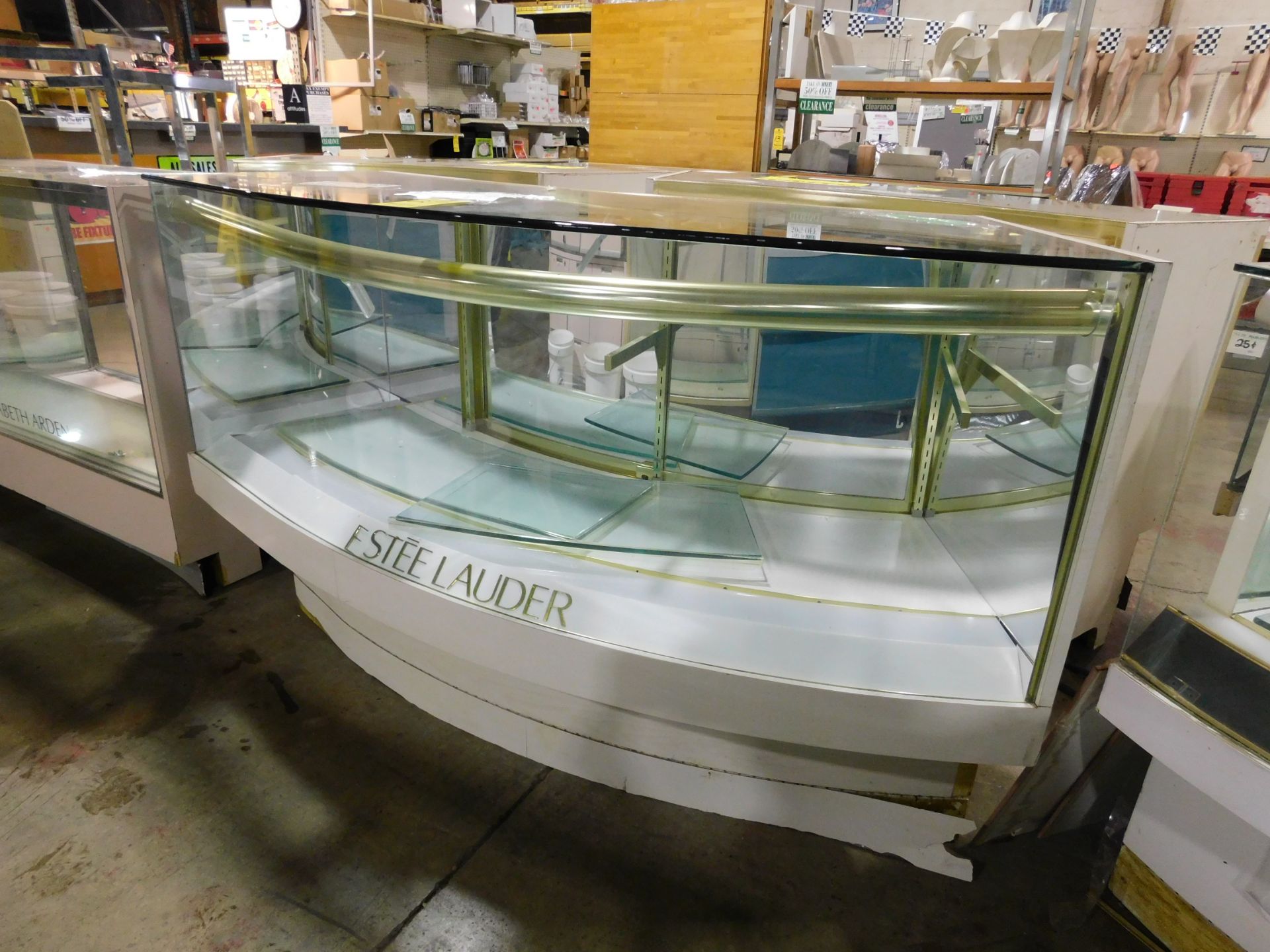 Curved Glass Display Case Approx. 72" W