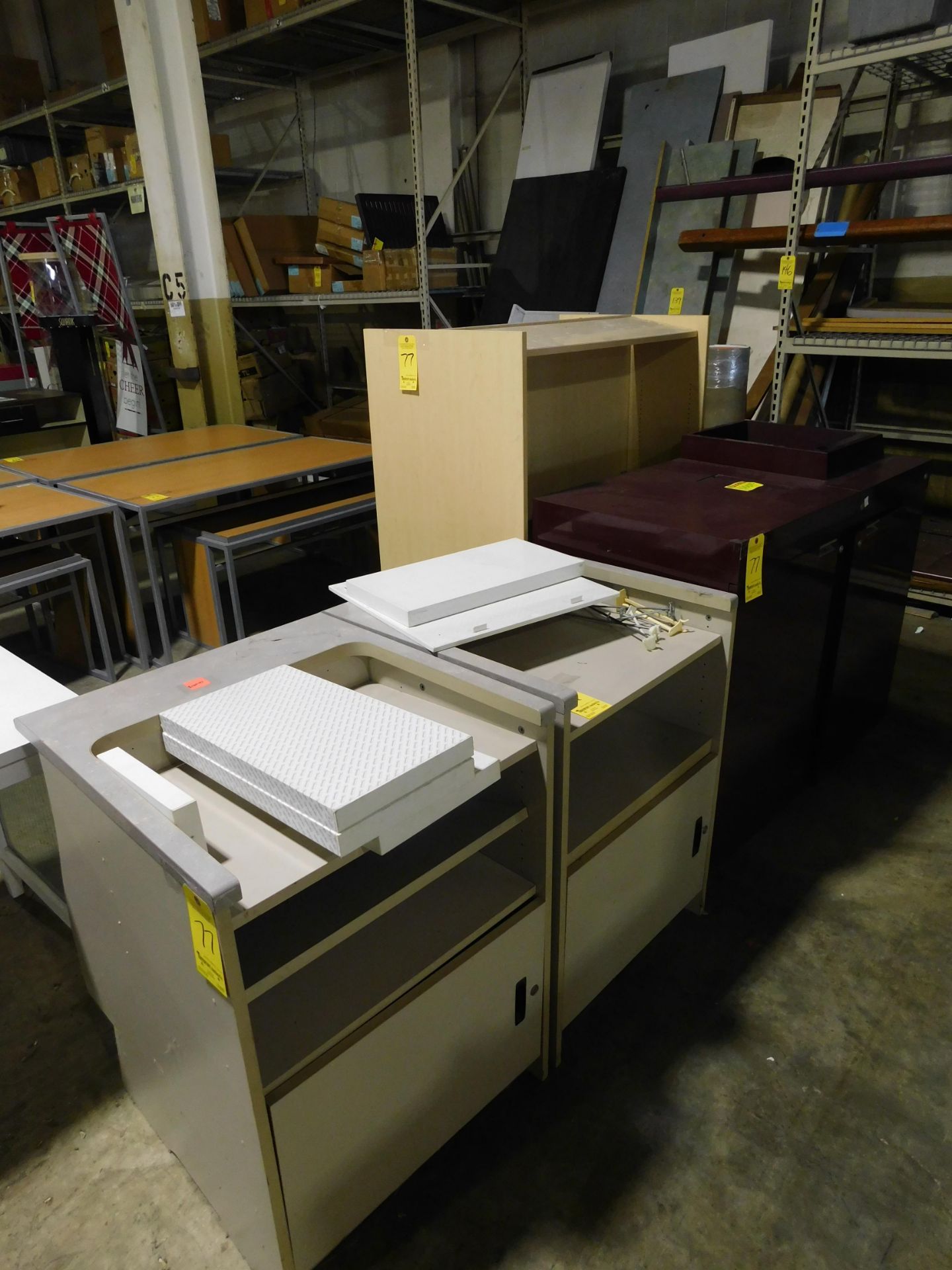 Assorted Counter Units & Double-Sided Shelving Unit