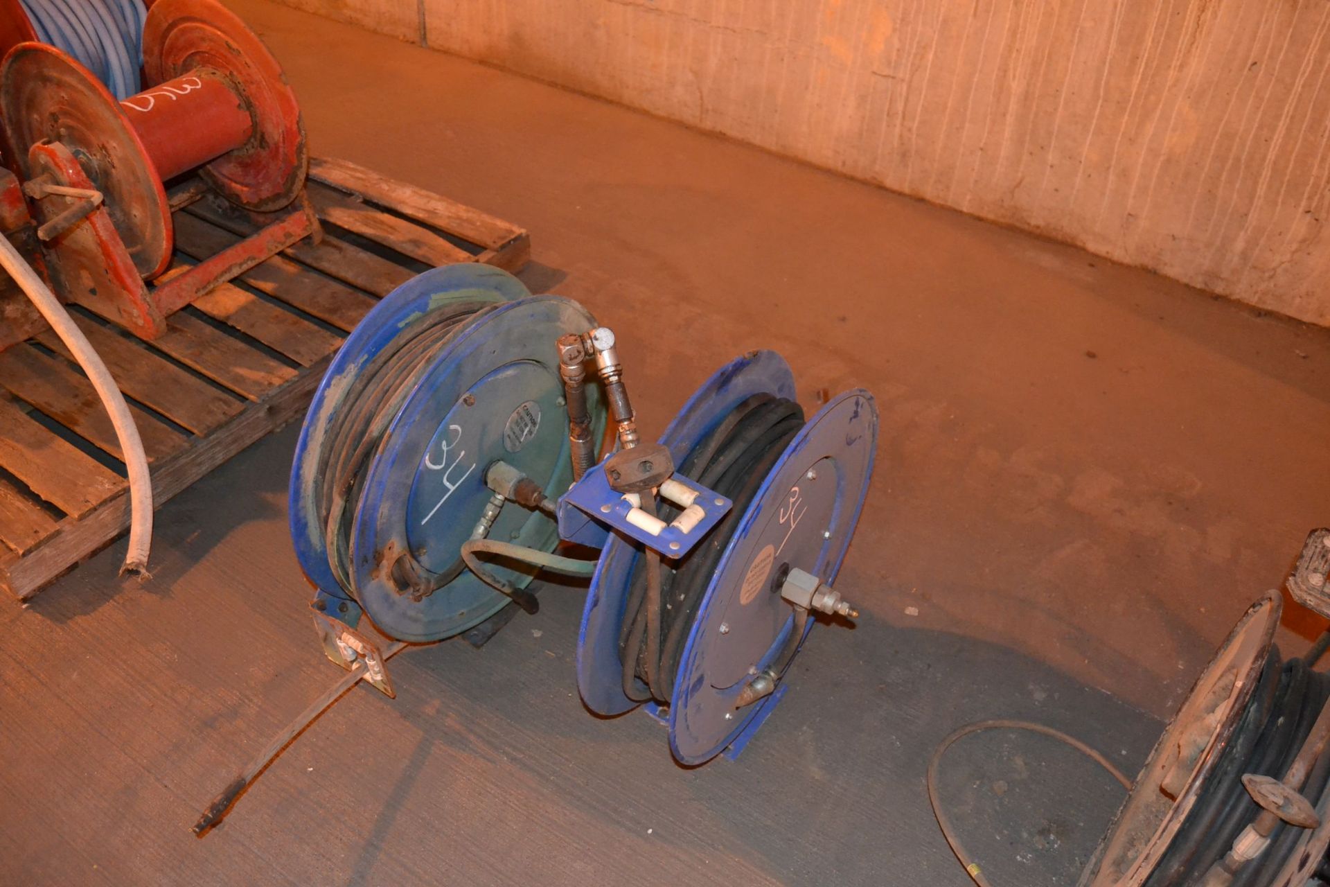 (2) COX AIR GREASE REELS