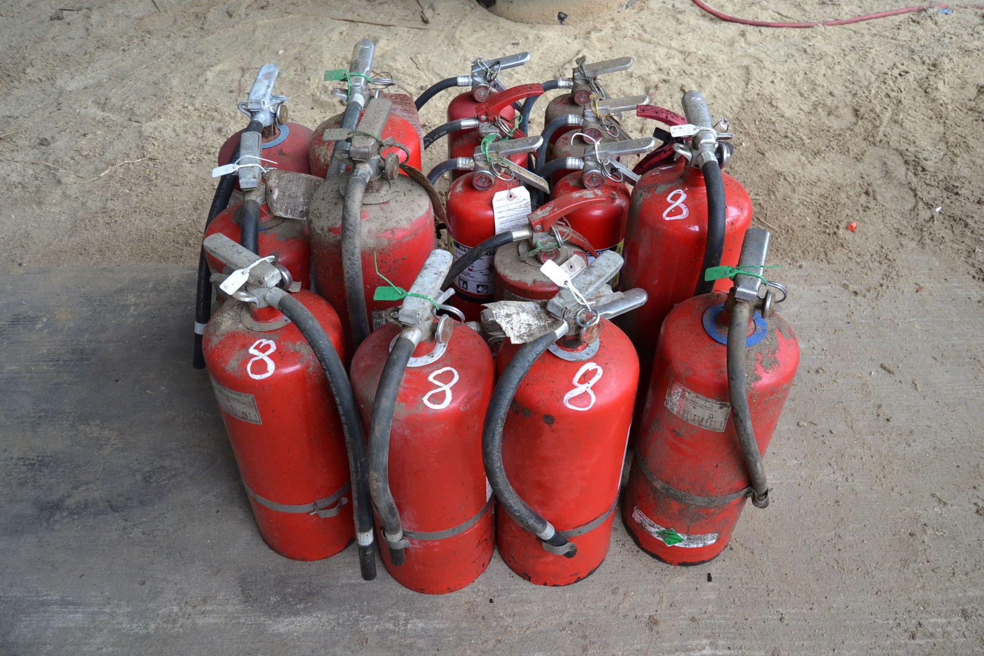 LOTS OF FIRE EXTINGUISHERS