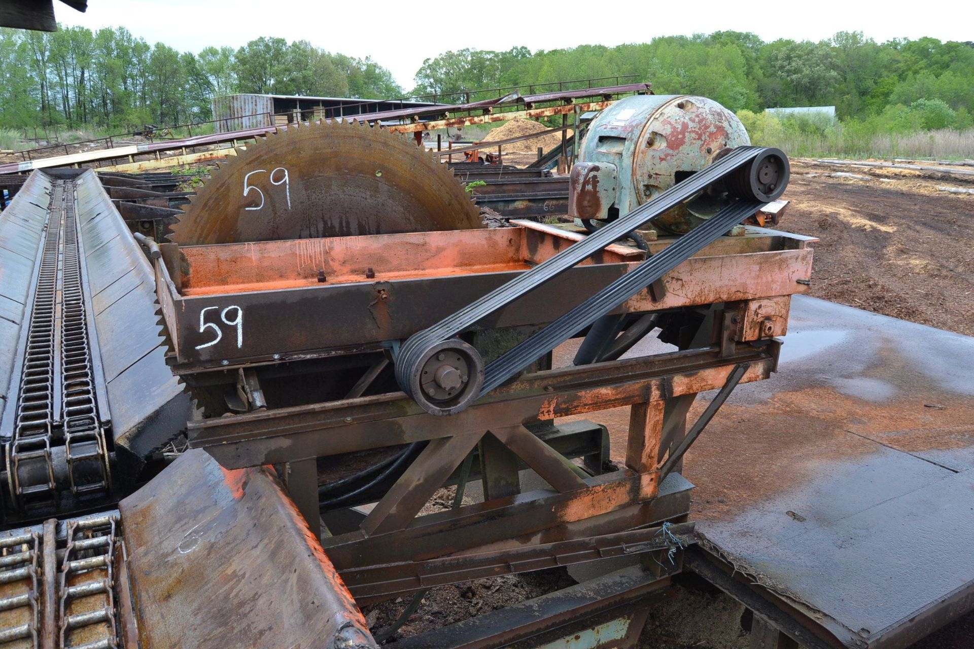 CARRIAGE TYPE SLASHER SAW W/66" SOLID TOOTH SAW W/75 HP MOTOR - Image 3 of 4