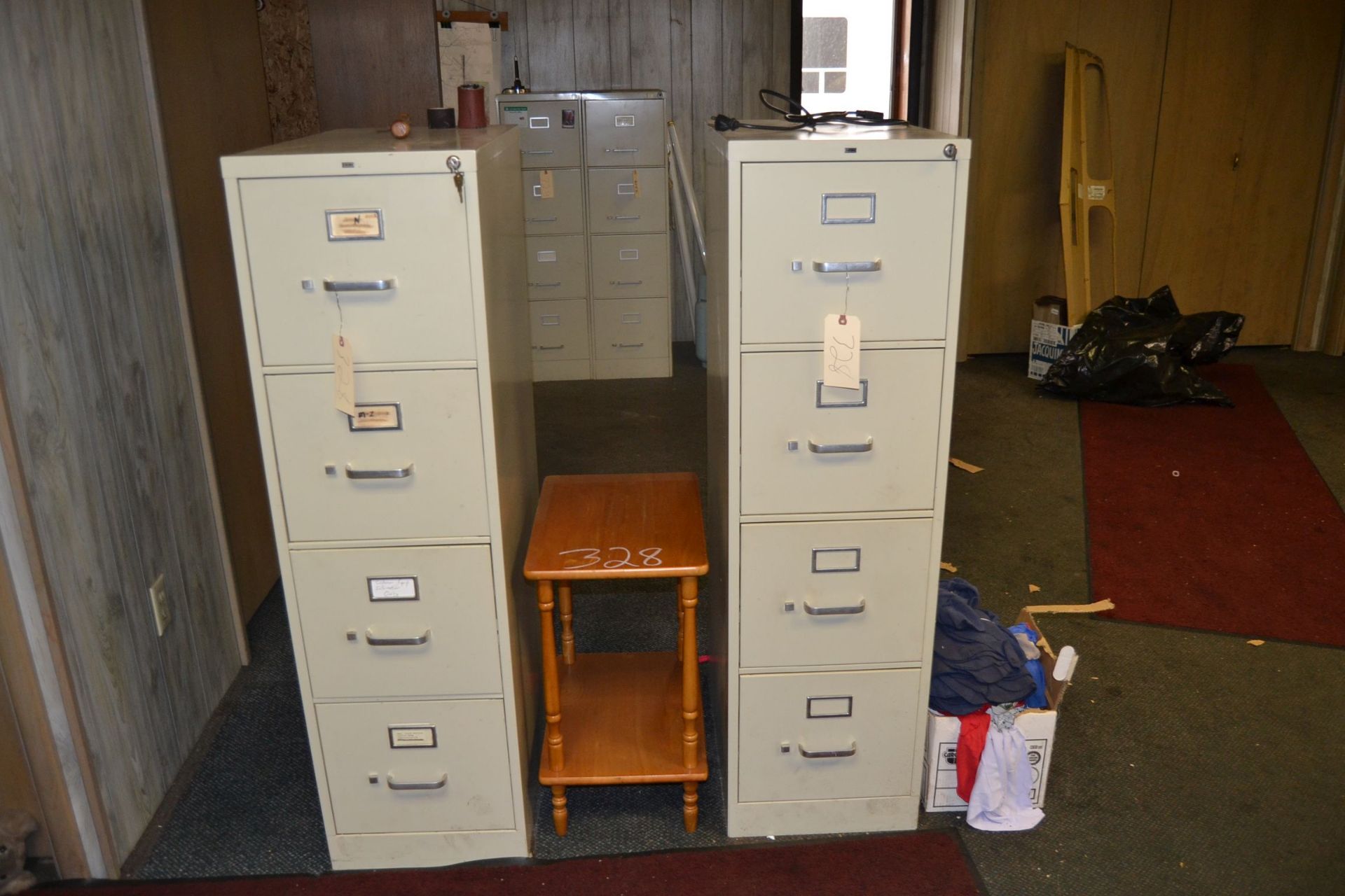 2 FILE CABINETS & TABLE