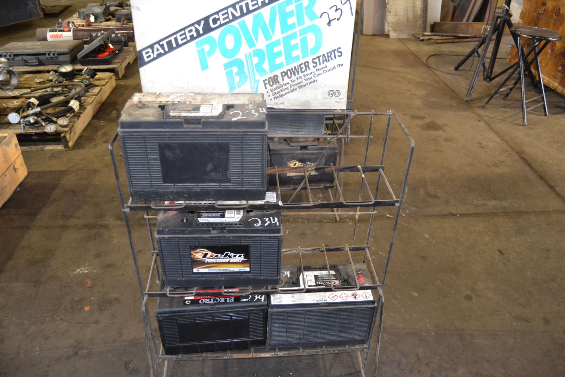 4 12VOLT BATTERIES W/ STAND