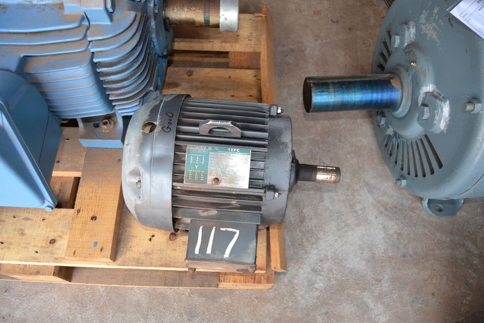 7.5 HP 1745 RPM 230-460 VOLTS