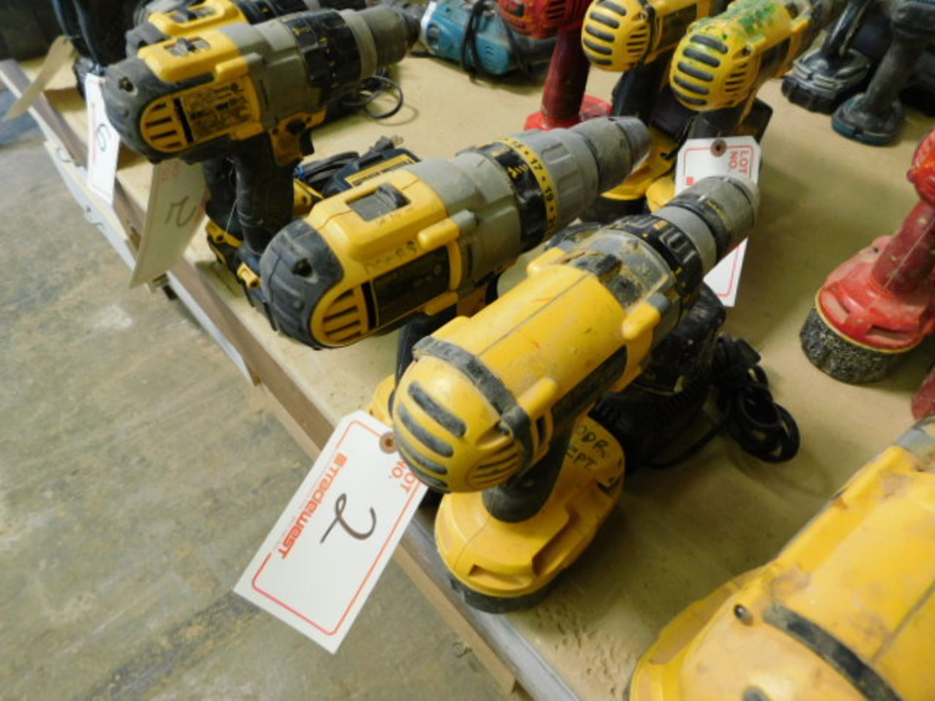 (2) DEWALT 18V CORDLESS DRILLS, W/ CHARGER