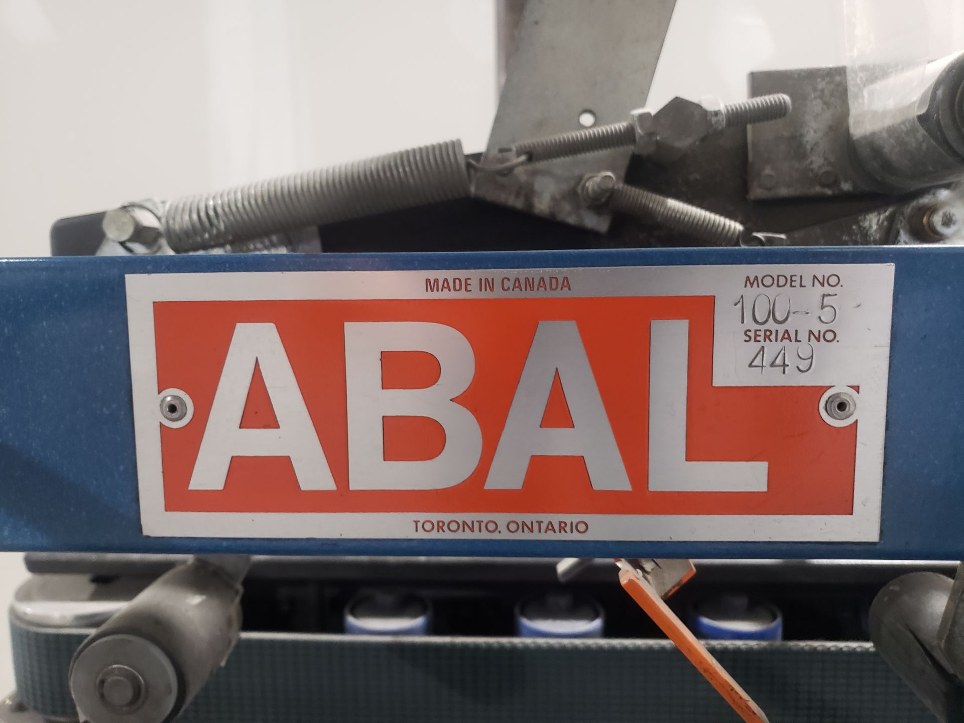 Abal model 100-5 Top and Bottom Case Taper with sidew belts and flap folders, located Worcester, MA - Image 5 of 5