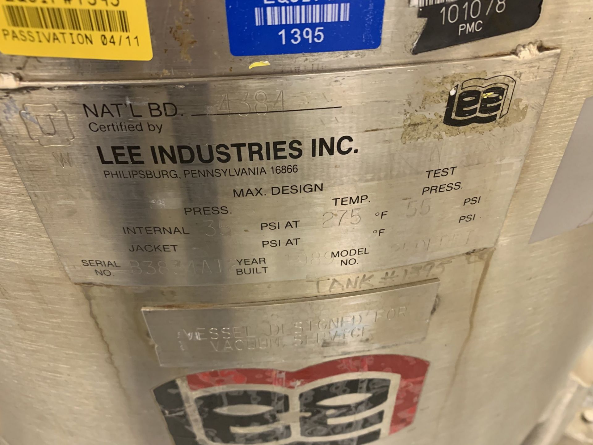 Lot # 32 - Lee Industries, 250L DBT, Stainless Steel Vacuum Kettle, 250 Liter , Propellor agitator - Image 3 of 3