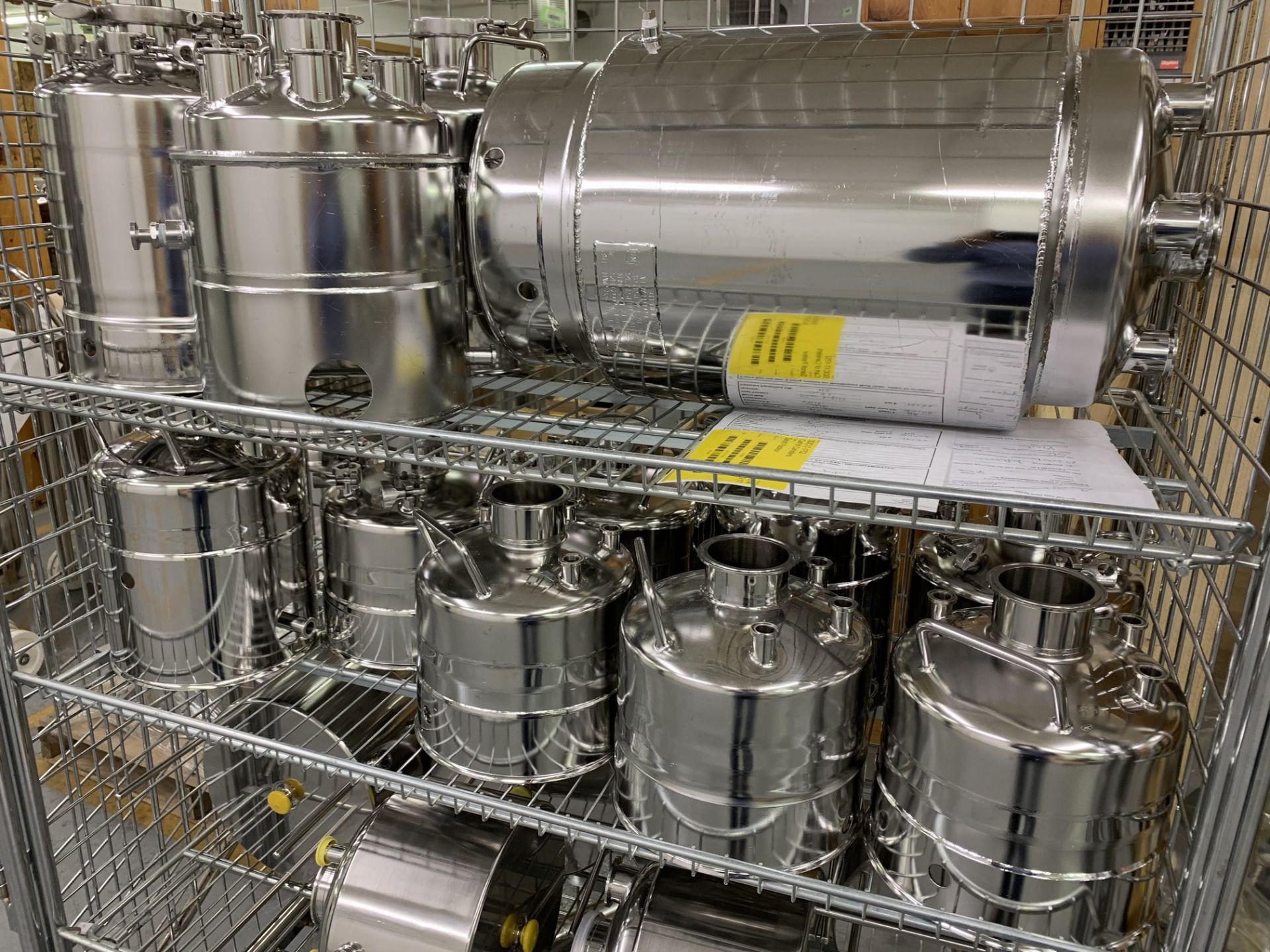 Lot # 175 - Lot of Stainless Steel Pressure Vessels with cart, asset # SDC17-1752 - Image 2 of 3