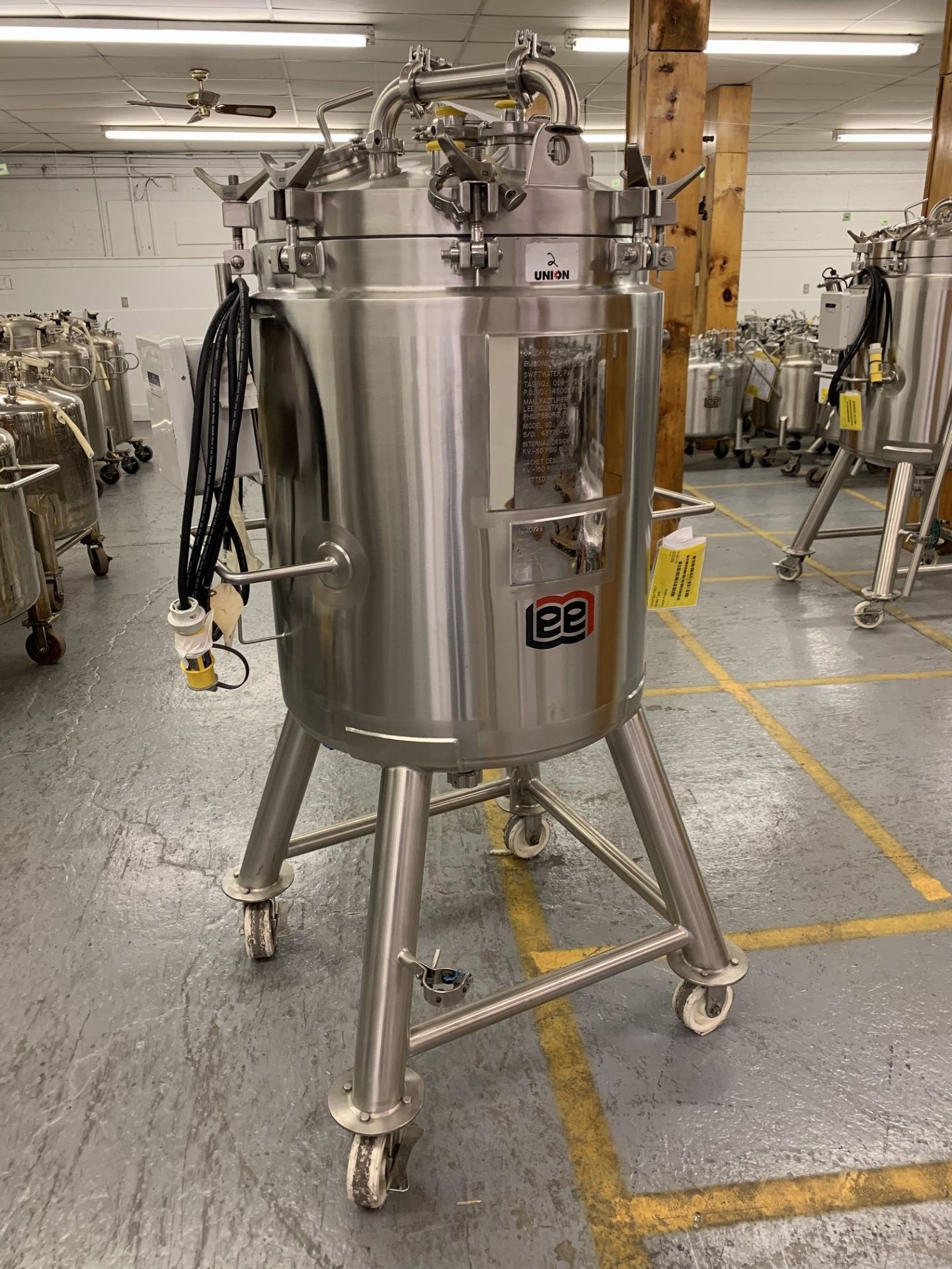 Lot # 2 - Lee Industries model 200LDP, 316L SS Vacuum Kettle, 200 Liter ,Seam Jacketed, 150 psi