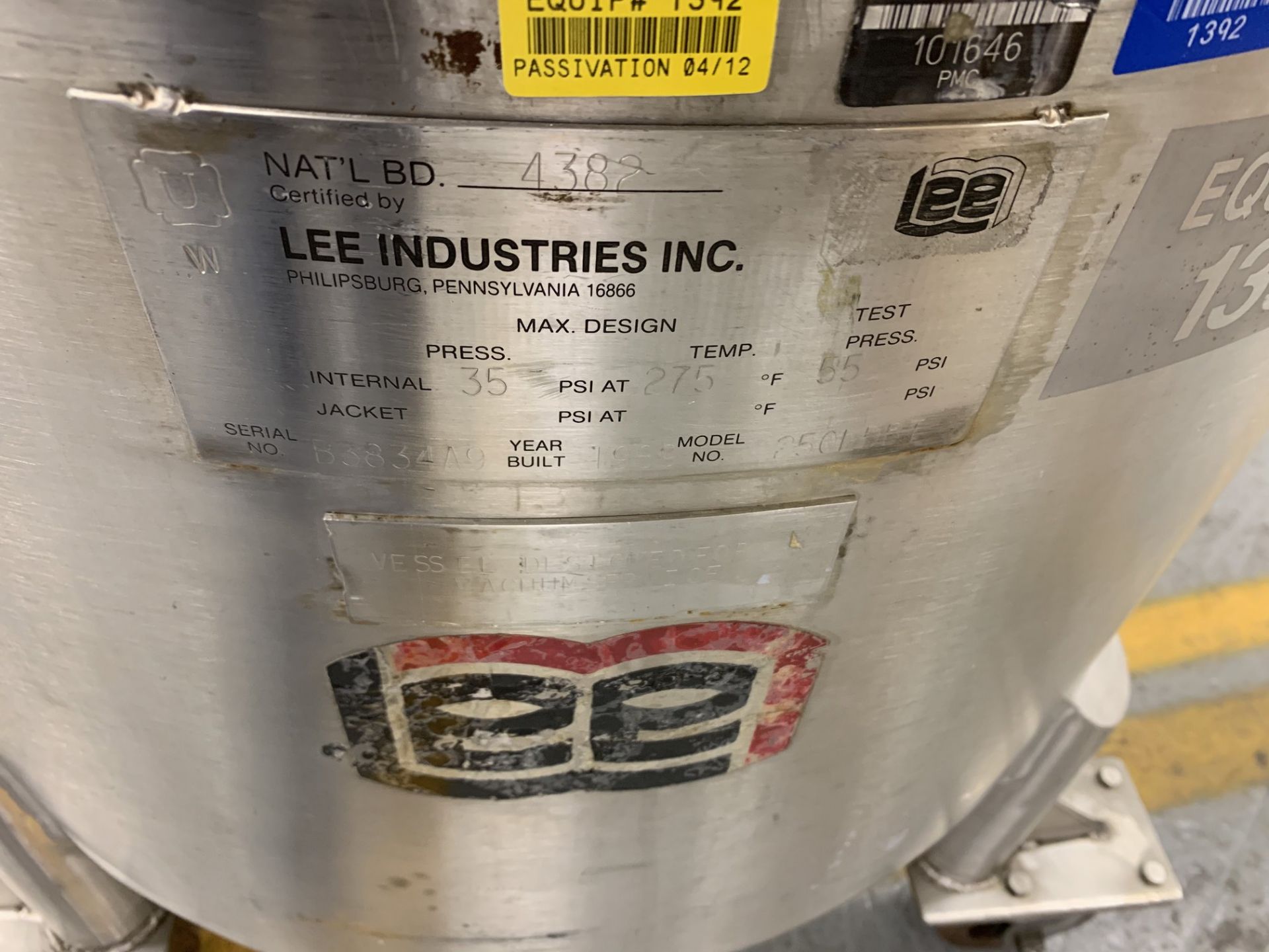 Lot # 42 - Lee Industries, 250L DBT, Stainless Steel Vacuum Kettle, 250 Liter , Propellor agitator - Image 3 of 3