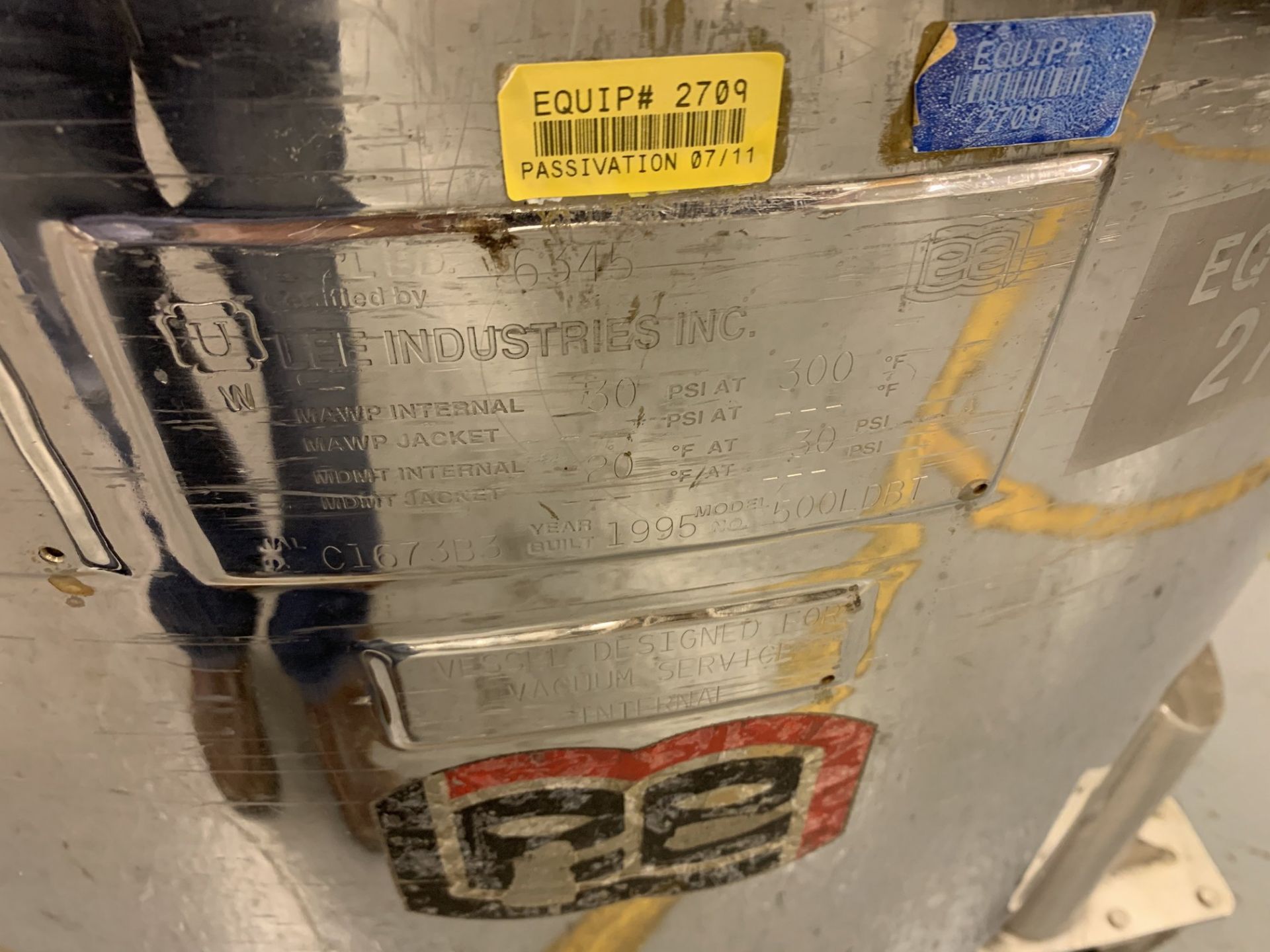 Lot # 79 - Lee Industries Vacuum Kettle, Stainless Steel, 500 Liter, Propellor agitator without - Image 3 of 3