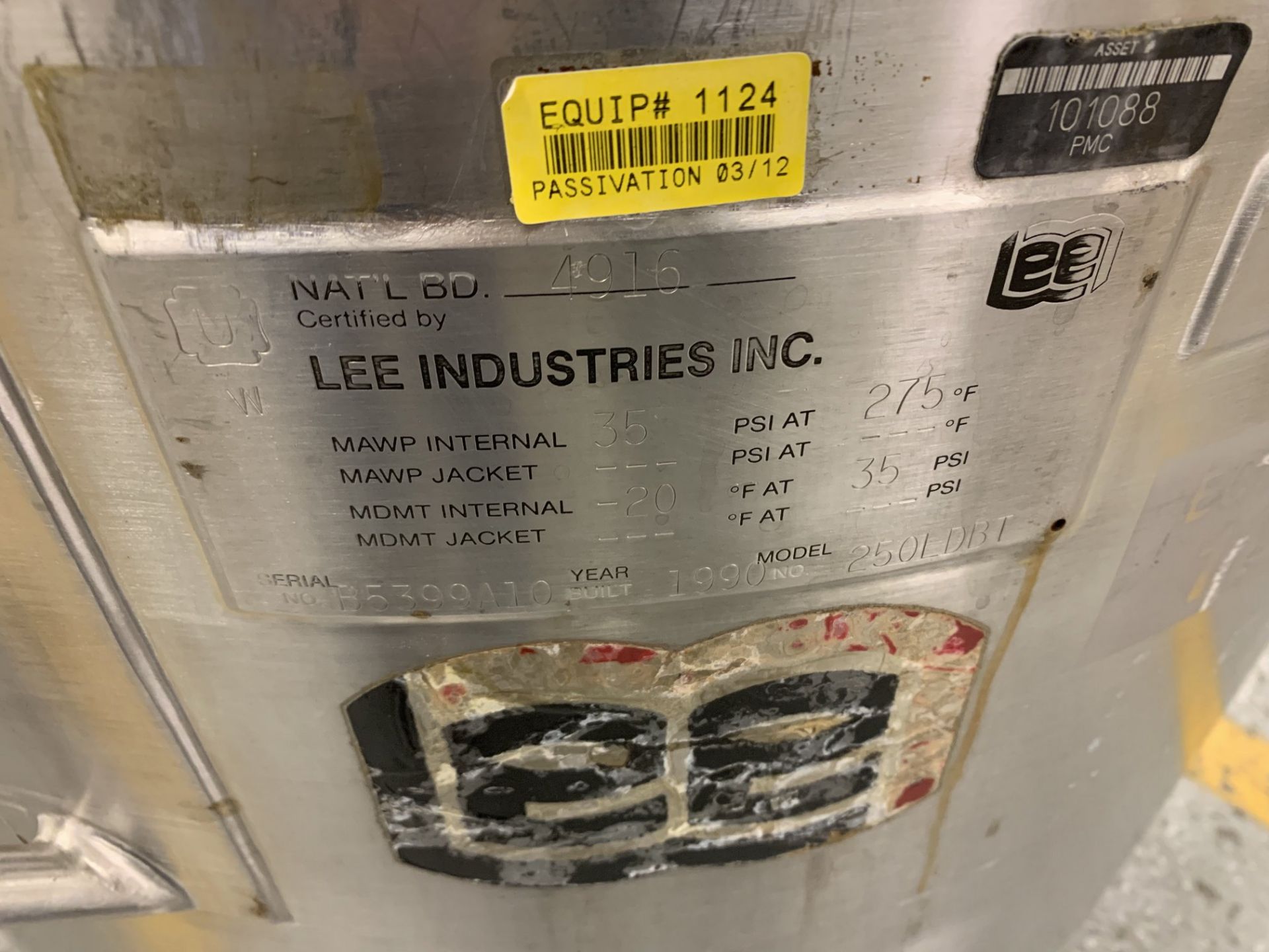 Lot # 38 - Lee Industries, 250L DBT, Stainless Steel Vacuum Kettle, 250 Liter , Propellor agitator - Image 3 of 3