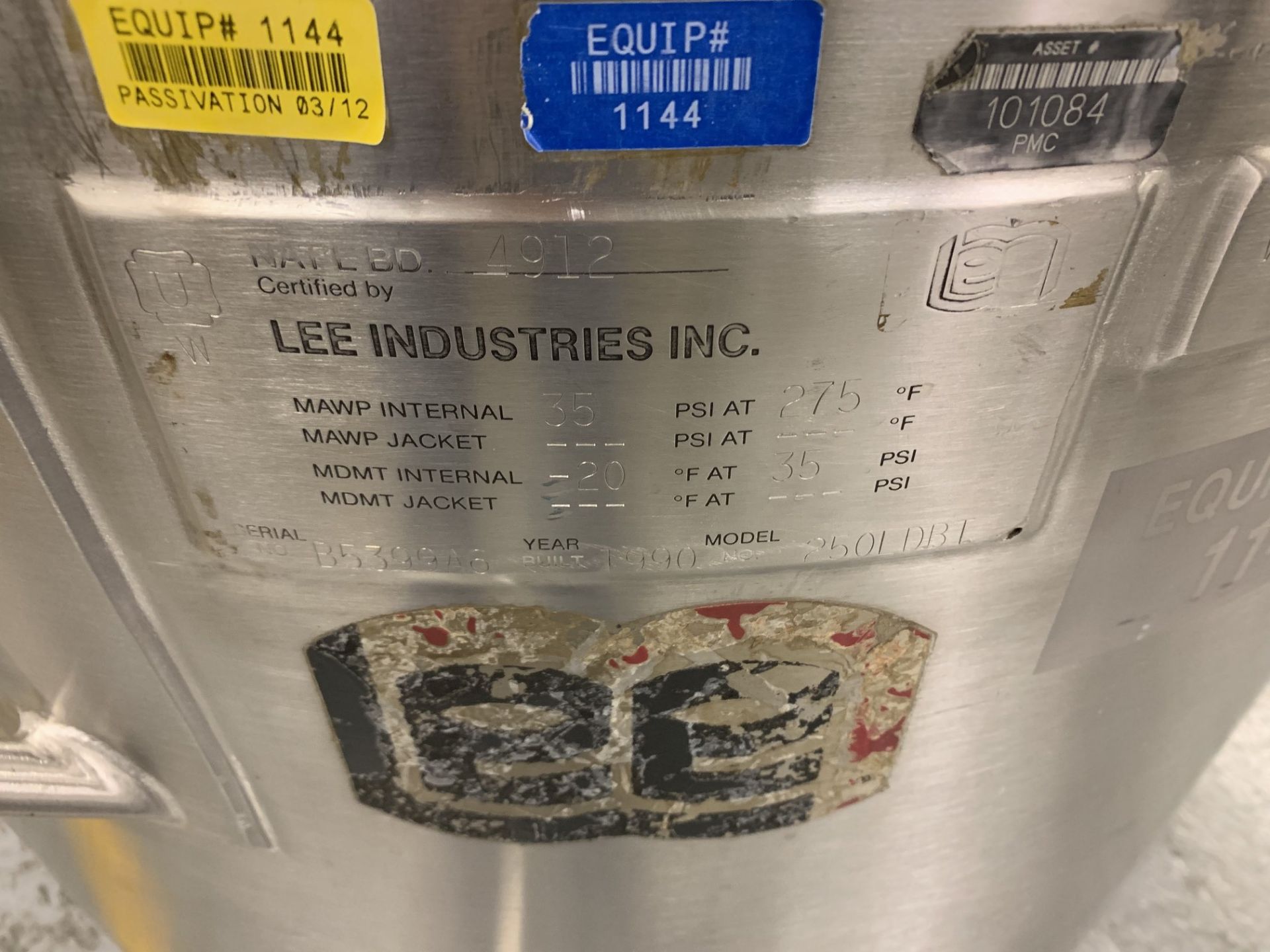Lot # 28 - Lee Industries, 250L DBT, Stainless Steel Vacuum Kettle, 250 Liter , Propellor agitator - Image 3 of 3