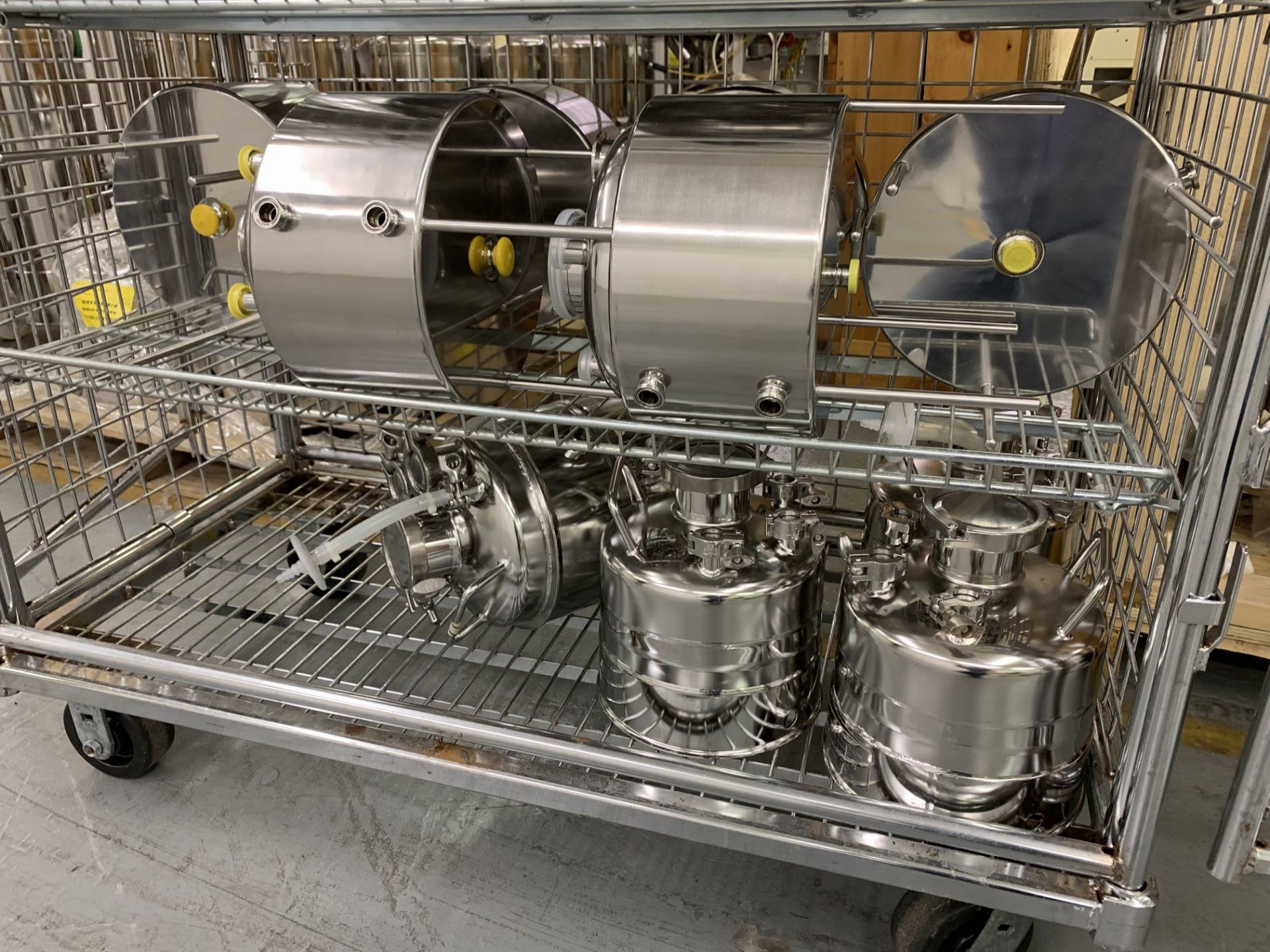 Lot # 175 - Lot of Stainless Steel Pressure Vessels with cart, asset # SDC17-1752 - Image 3 of 3