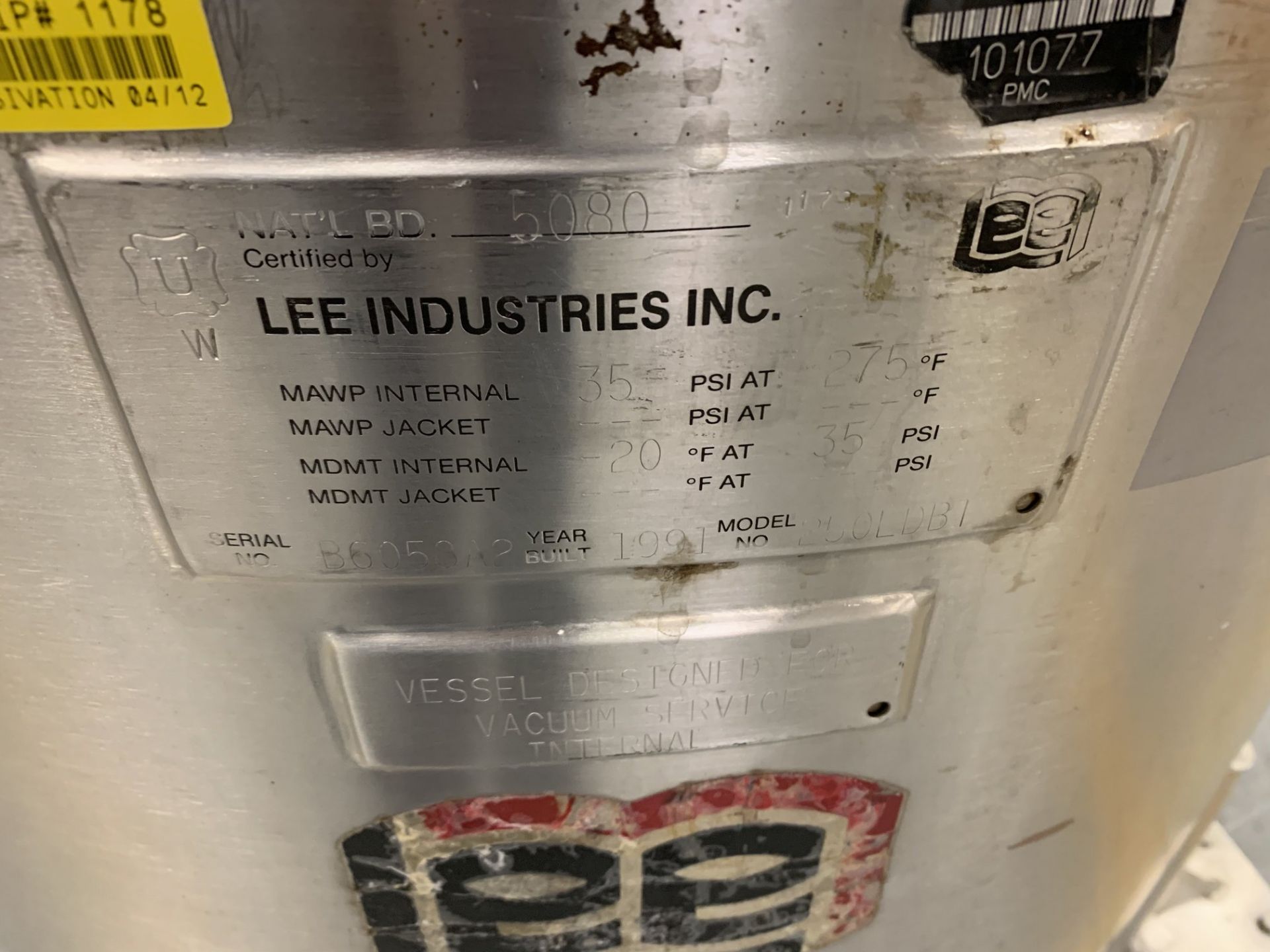 Lot # 40 - Lee Industries, 250L DBT, Stainless Steel Vacuum Kettle, 250 Liter , Propellor agitator - Image 3 of 3