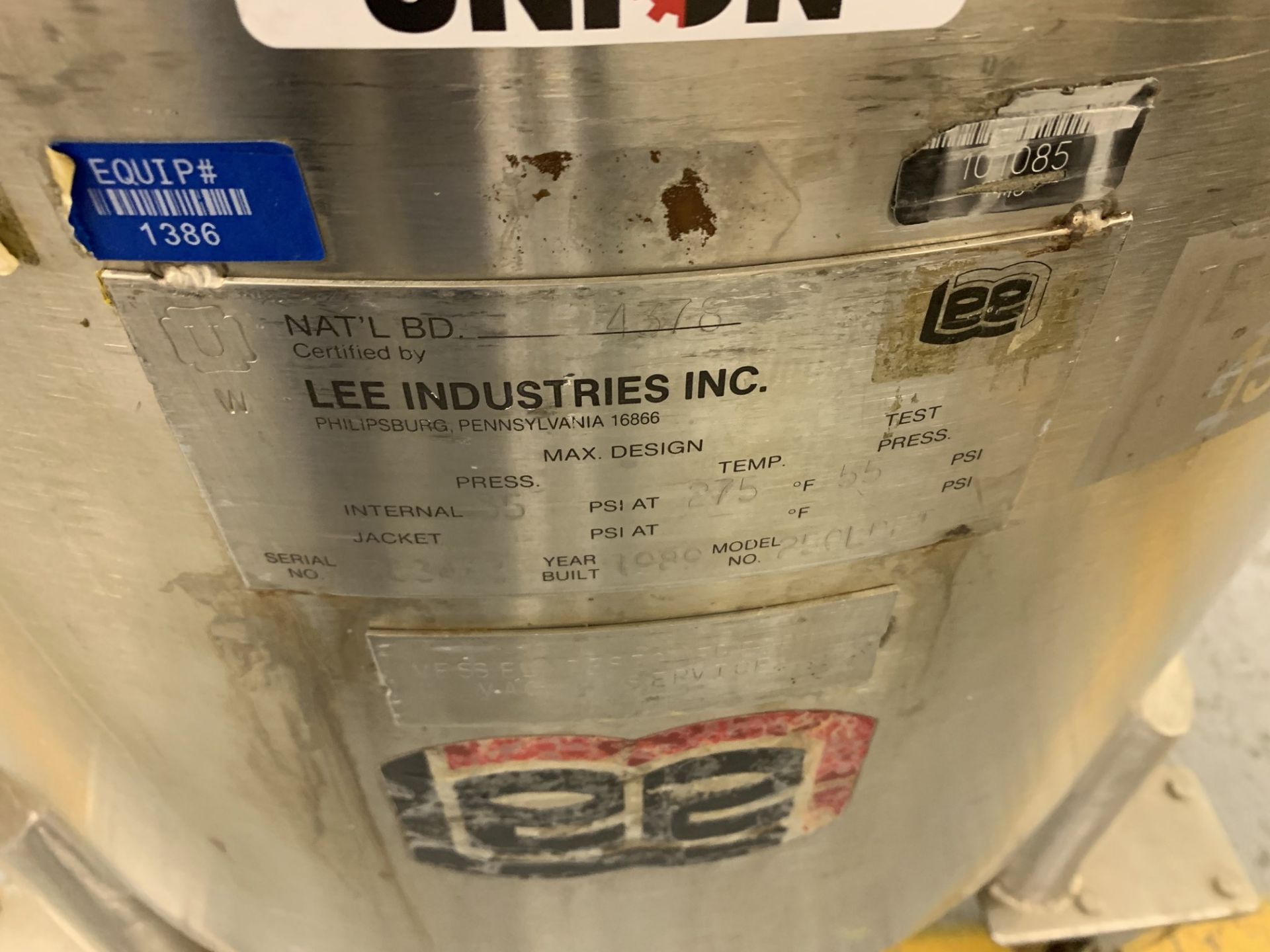 Lot # 27 - Lee Industries, 250L DBT, Stainless Steel Vacuum Kettle, 250 Liter , Propellor agitator - Image 3 of 3