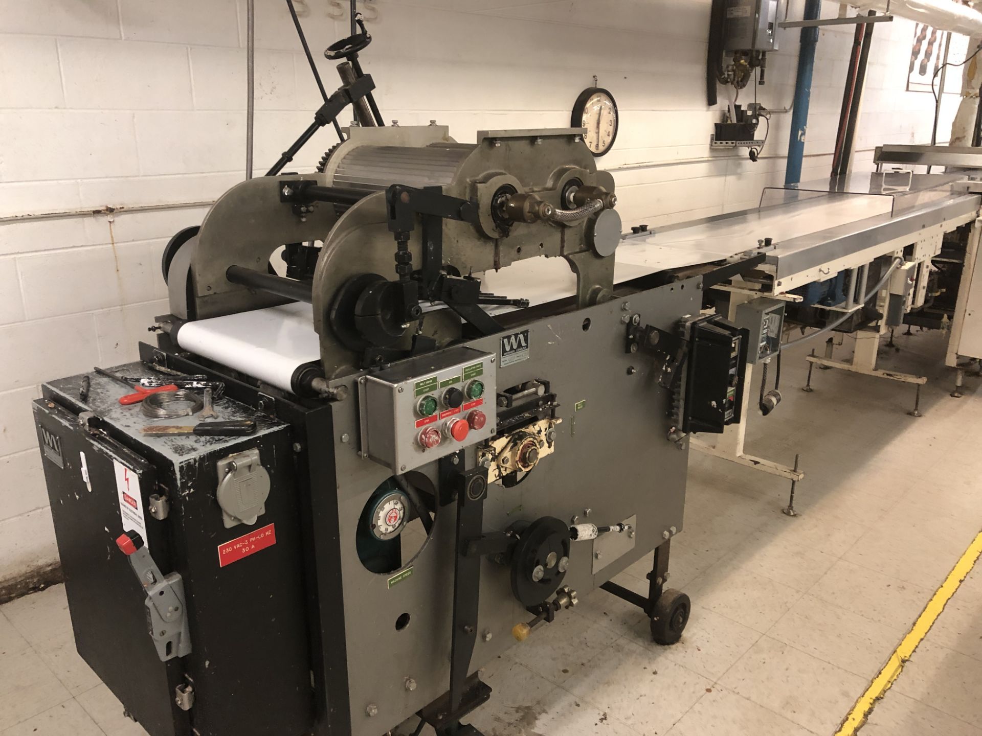 Werner Lehara 16" Wire-Cut Extruder with jacketed rolls, variable speed, (9) outlet 1.25" diameter
