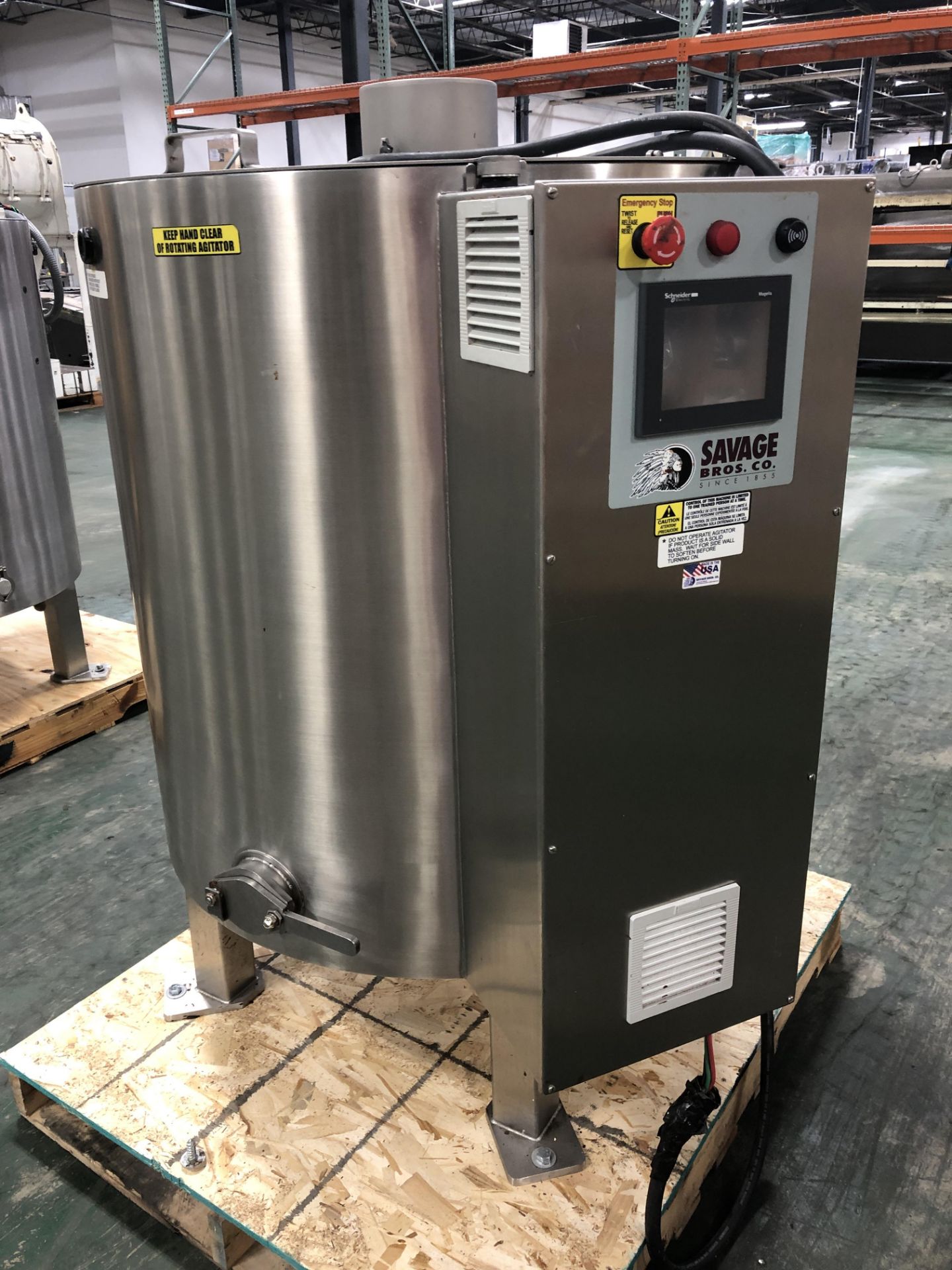 Savage Stainless Steel 1250-lb Chocolate Melter, model 0974-36, with PLC touchscreen