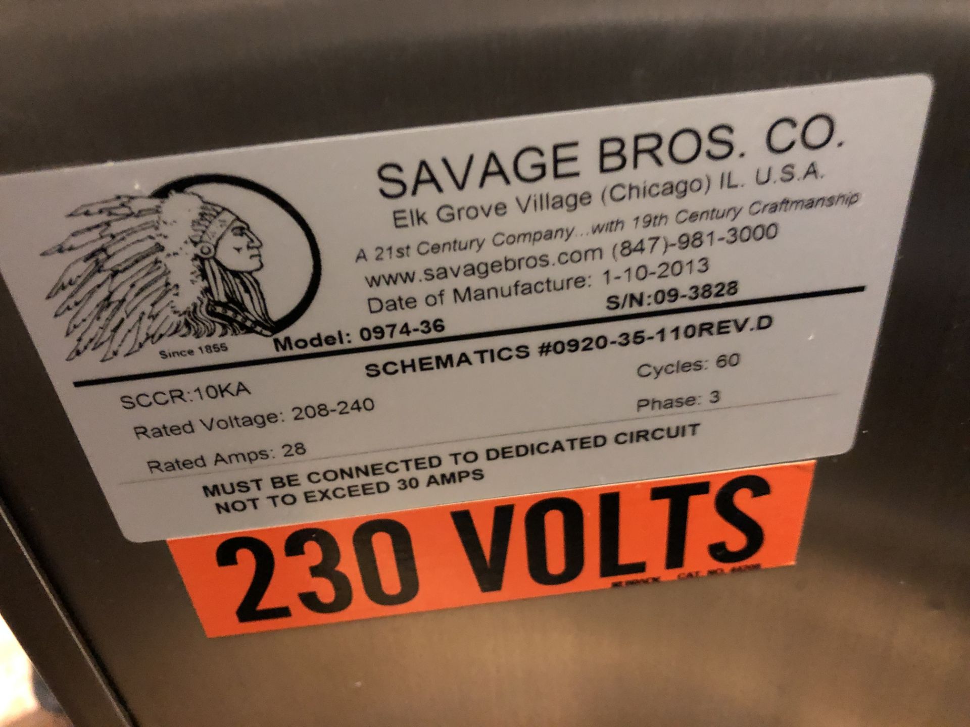 Savage Stainless Steel 1250-lb Melter, model 0974-36, High Temperature model for melting chocolate - Image 5 of 5