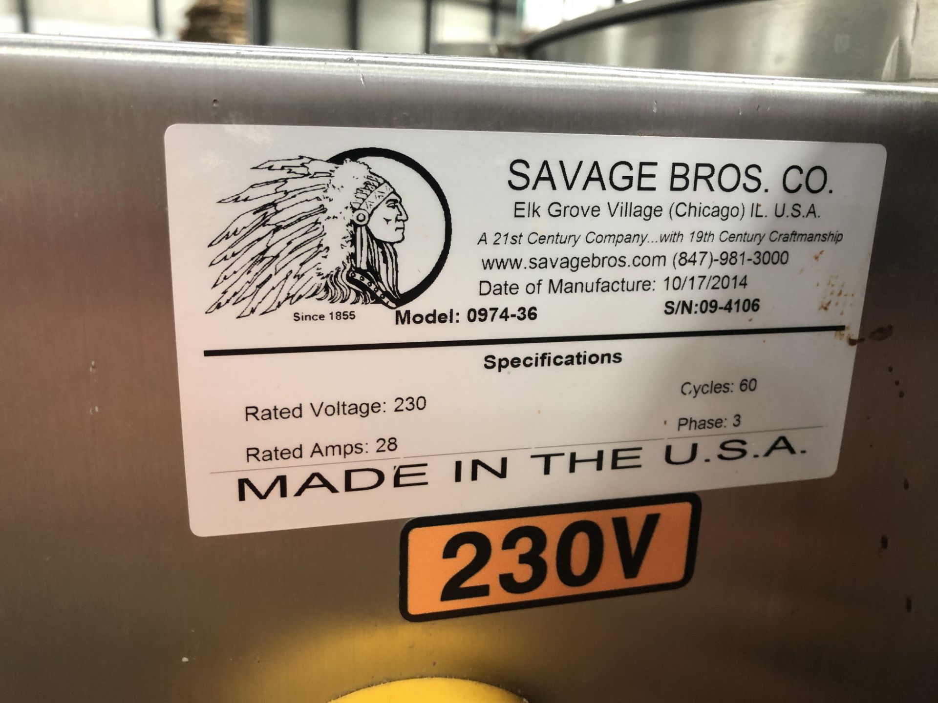 Savage Stainless Steel 1250-lb Chocolate Melter, model 0974-36, with PLC touchscreen - Image 2 of 6