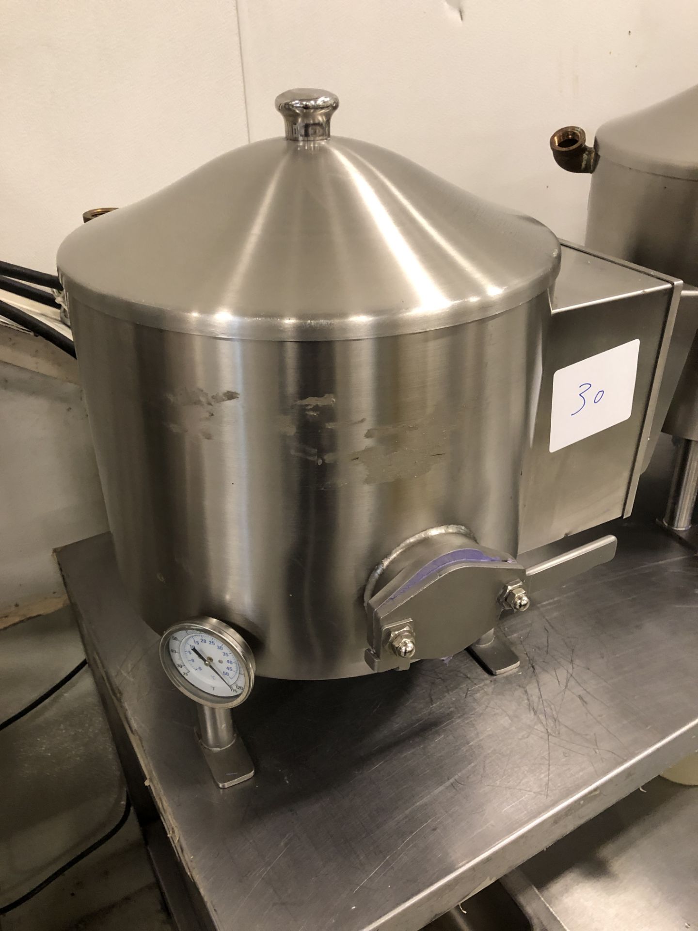 Savage 50-lb Stainless Steel Chocolate Melter, model 0934-40, jacketed and agitated, electrically - Image 4 of 6