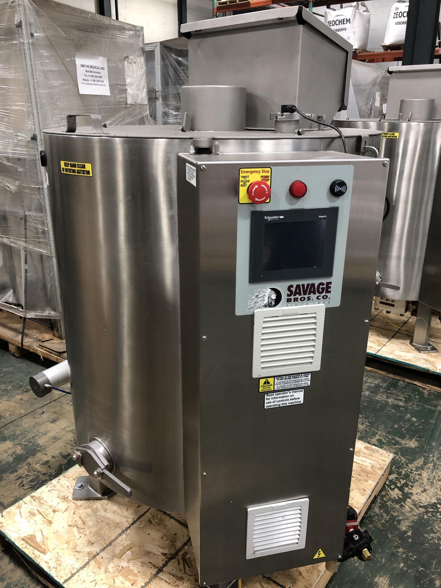 Savage Stainless Steel 1250-lb Chocolate Melter, model 0974-36, with PLC touchscreen controls,