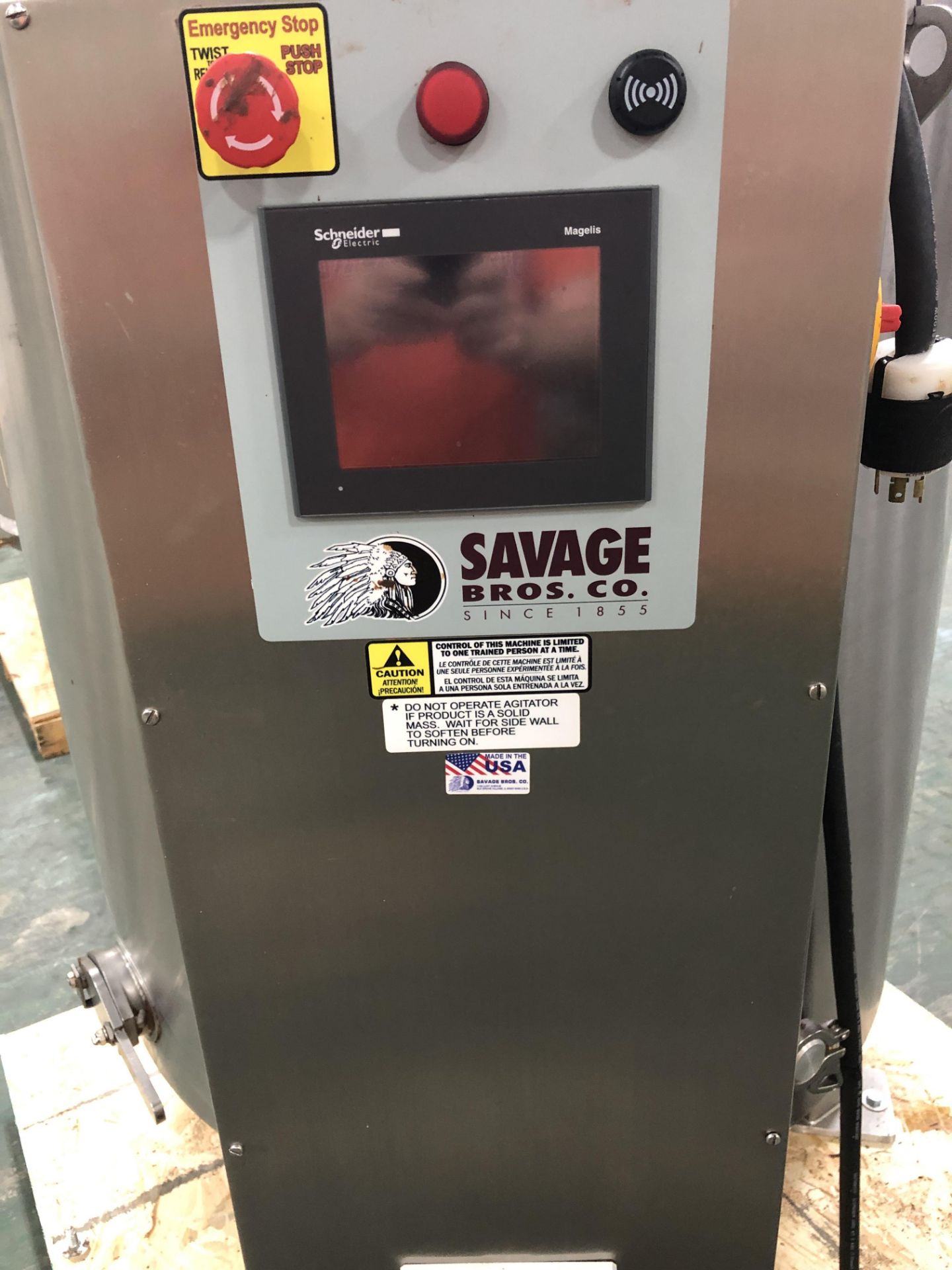 Savage Stainless Steel 1250-lb Chocolate Melter, model 0974-36, with PLC touchscreen - Image 3 of 6